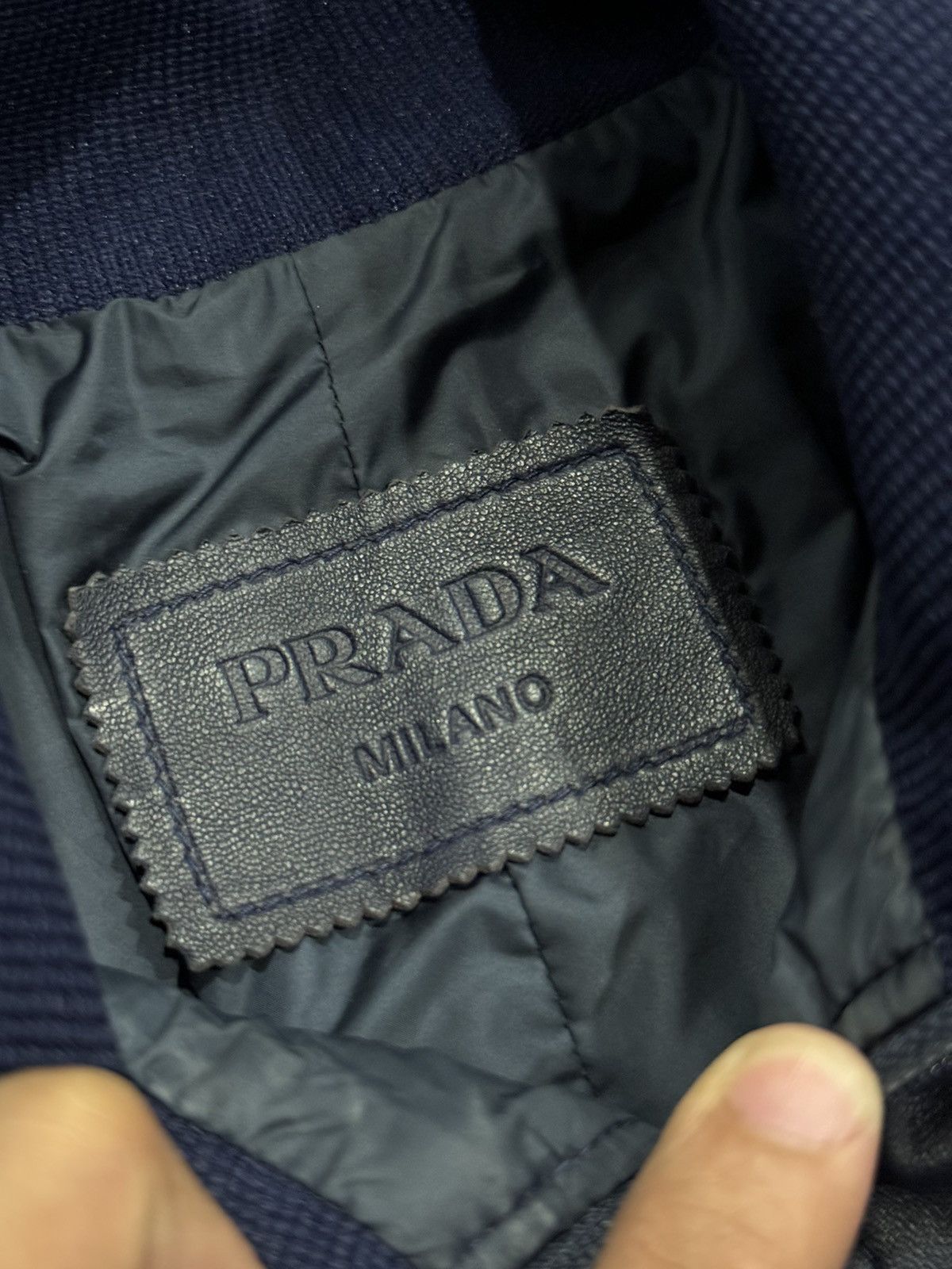 Prada Prada Ss/18 Blue Lambskin Leather Zip-Up Jacket Size US S / EU 44-46 / 1 - 6 Thumbnail