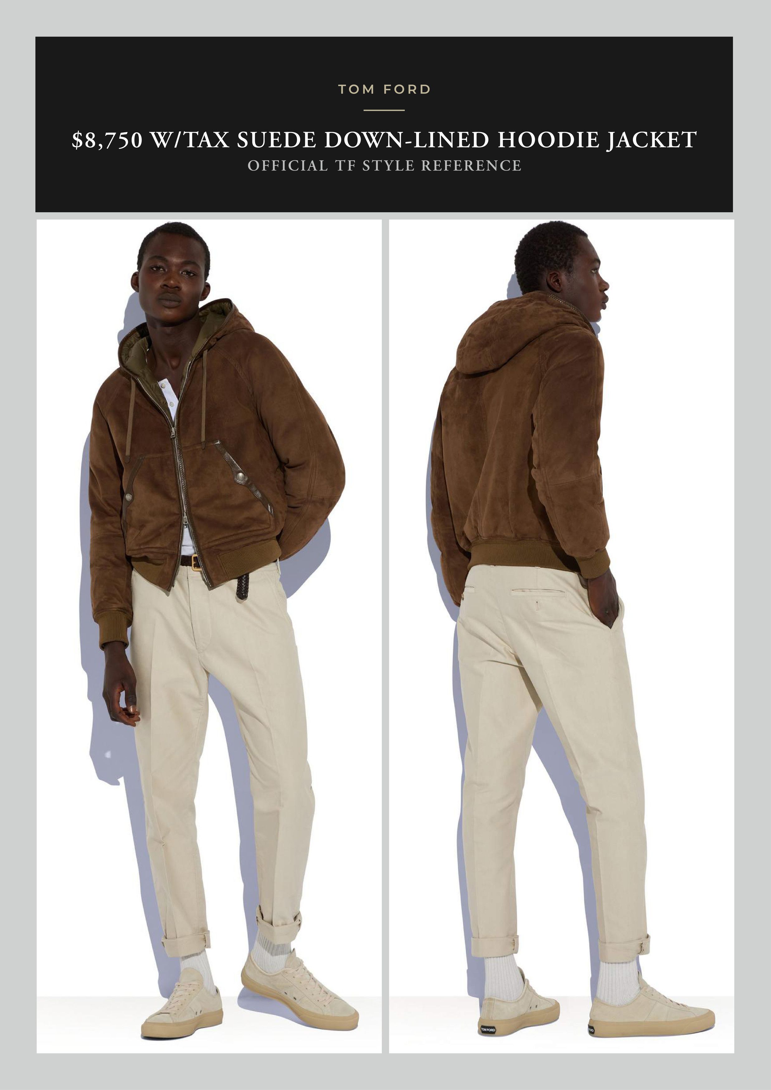 Tom Ford The Ultimate Rare $8,750 w/tax Leather Accent Suede Hoodie Size US M / EU 48-50 / 2 - 6 Thumbnail