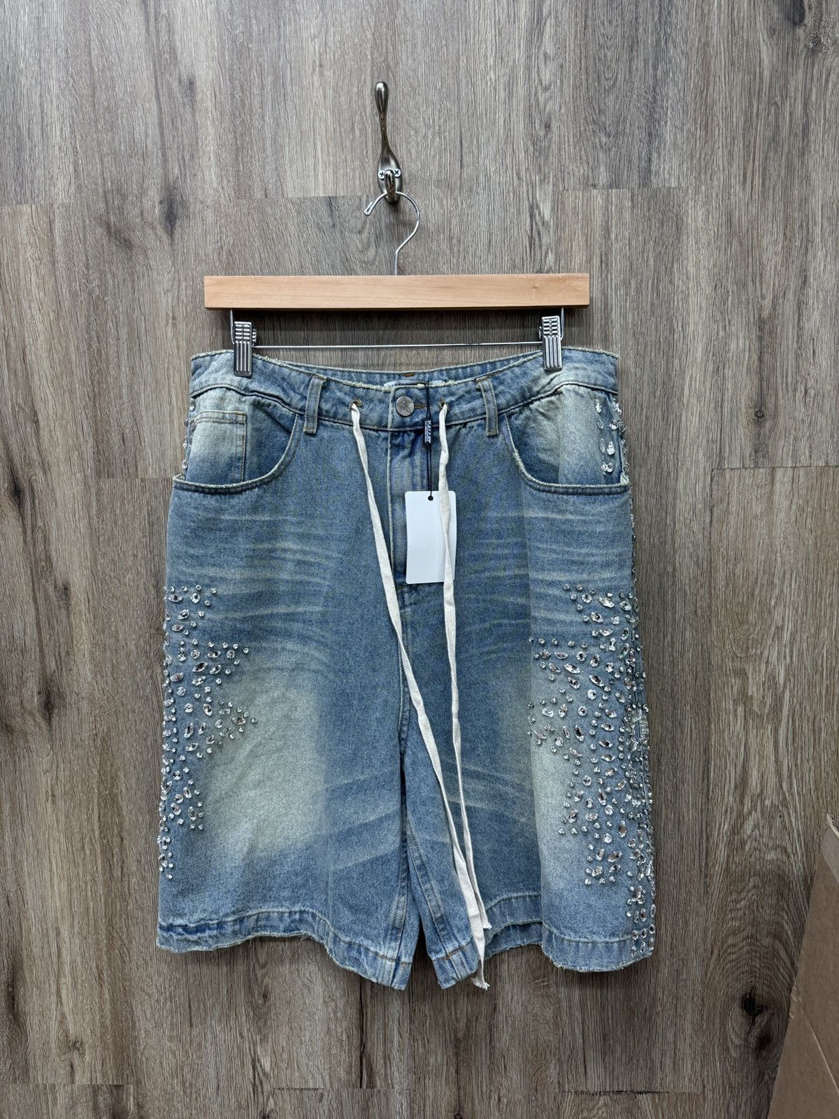 Vale Vale Rhinestone Jorts Size US 30 / EU 46 - 1 Thumbnail