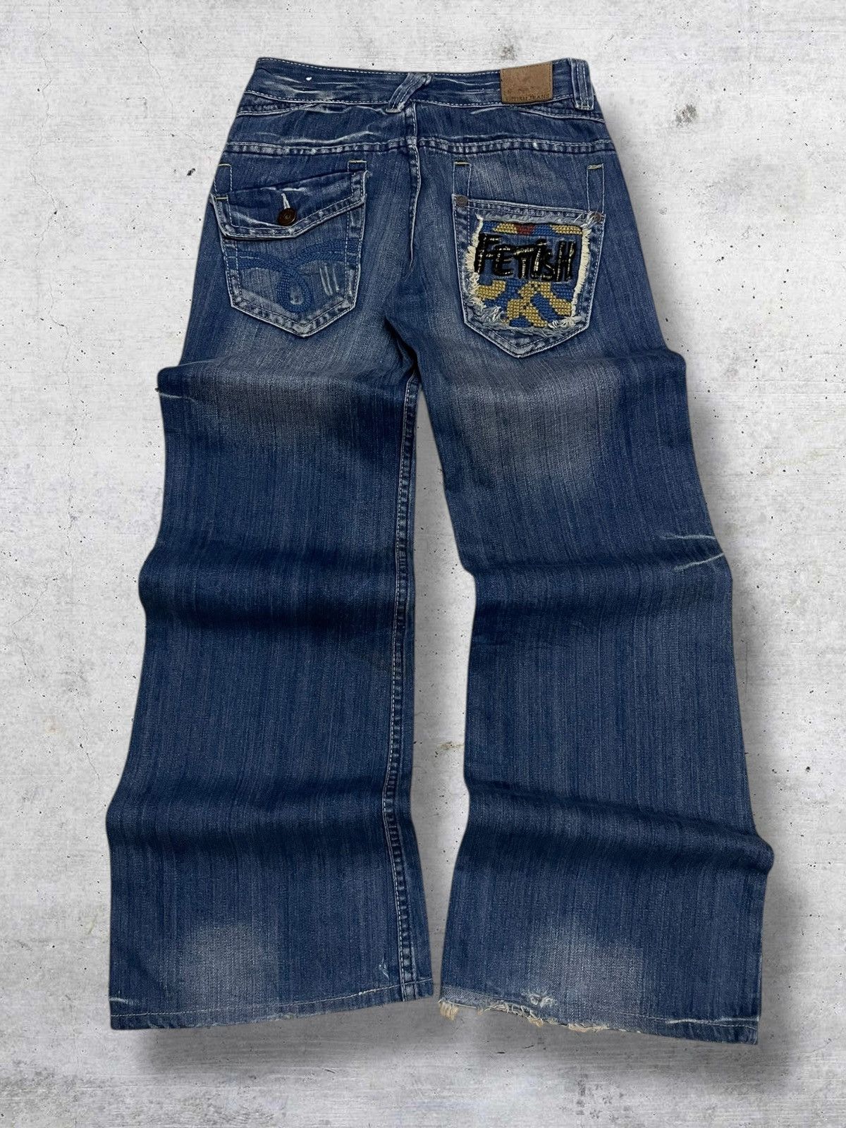 Japanese Brand VINTAGE FETISH 1990S OG JAPAN DESIGNER BAGGY WIDE LEG DENIM Size US 26 / EU 42 - 8 Thumbnail