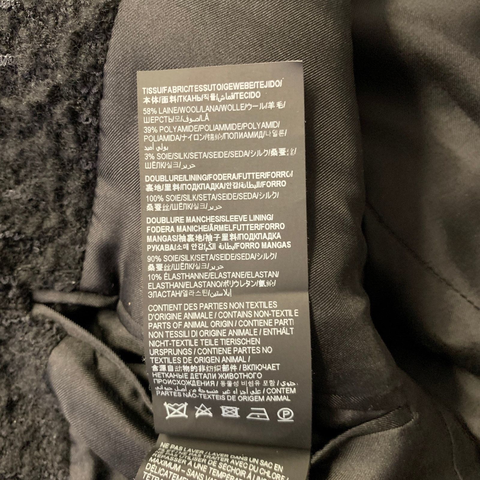 Saint Laurent Paris SAINT LAURENT Size M Black Tweed Wool Polyamide Coat Size 40R - 7 Thumbnail