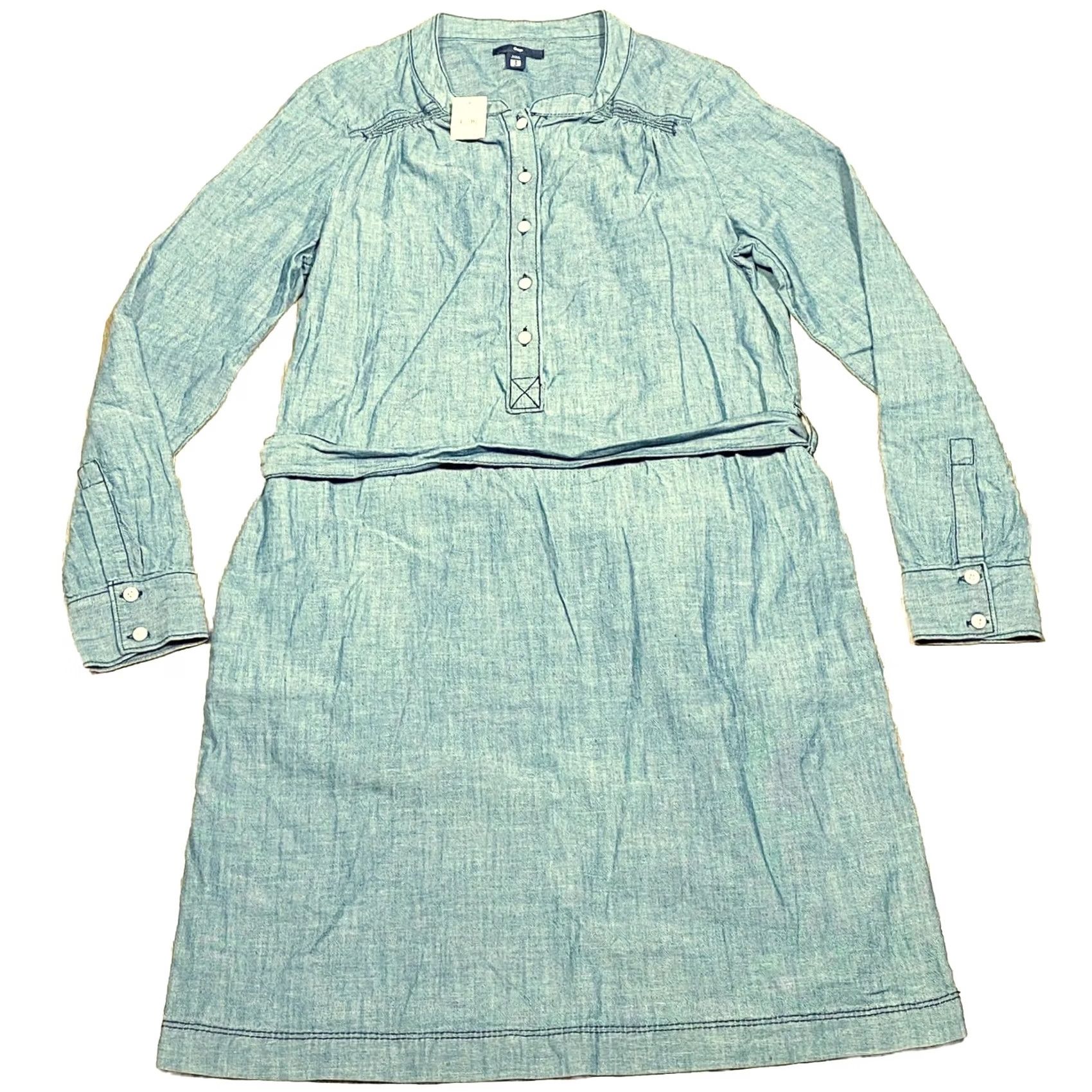 Gap Gap Marian Tunic Shirt Blue Chambrey Size UK 10 Womens BNWT Belted Long Sleeve Size L / US 10 / IT 46 - 2 Thumbnail