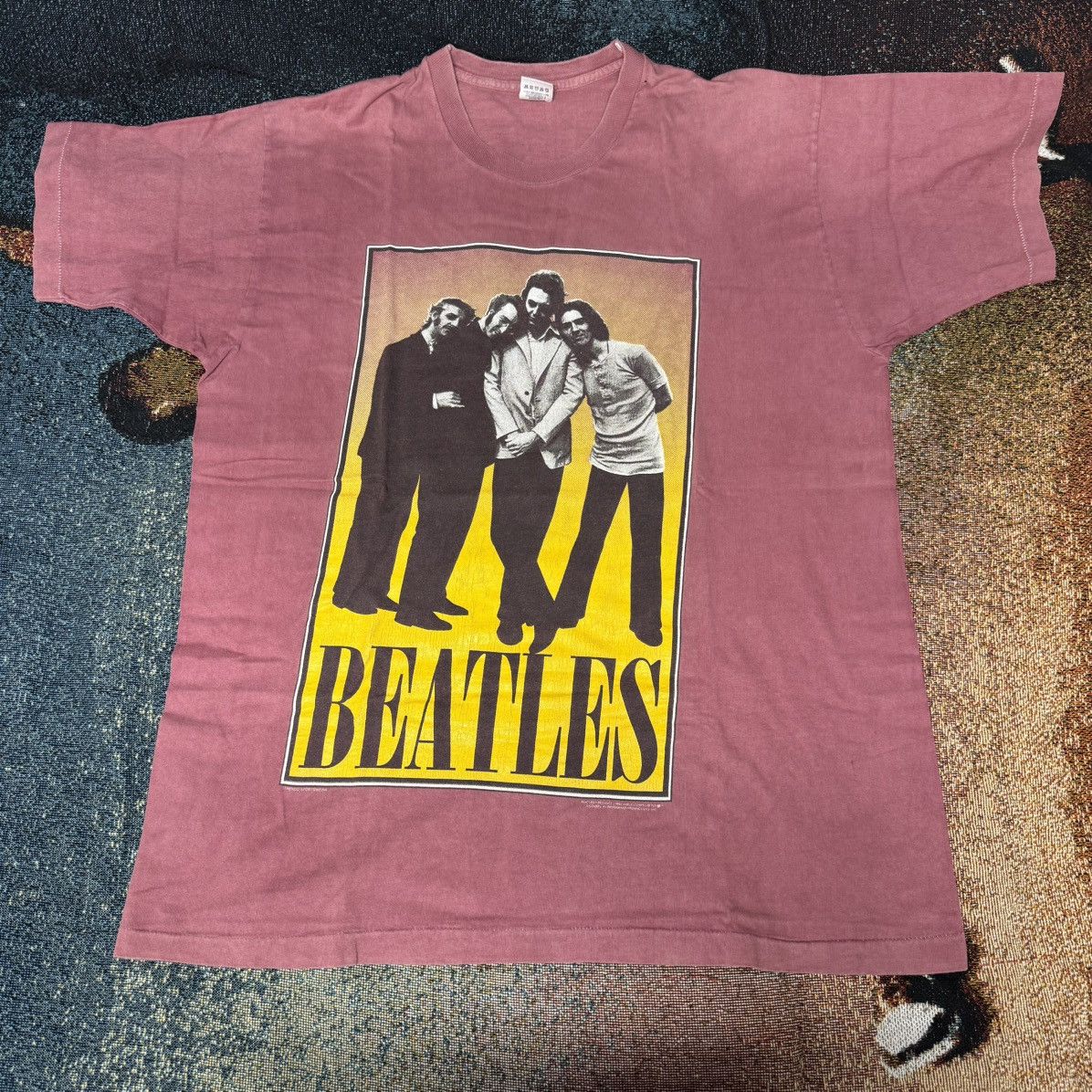 Band Tees × Vintage VINTAGE THE BEATLES TEE MAROON Size US XL / EU 56 / 4 - 1 Thumbnail