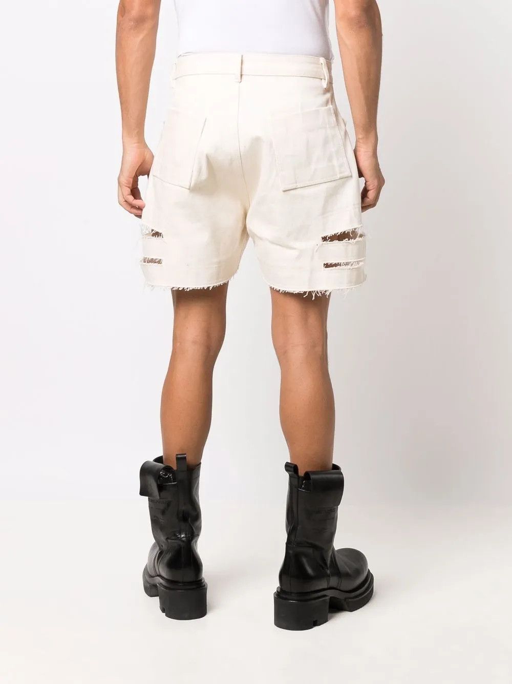 Rick Owens o1y0325 Denim Short in Ivory Size US 29 - 4 Thumbnail