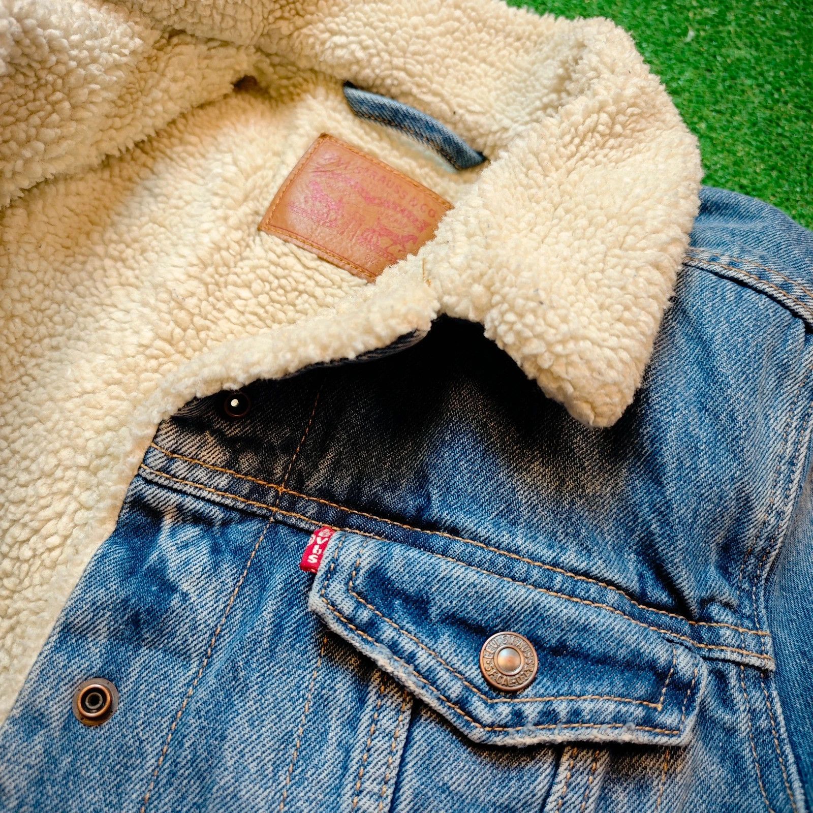 Levi's Levi's Denim Sherpa Jacket Womens S Collared Outdoors Trucke Size S / US 4 / IT 40 - 3 Thumbnail