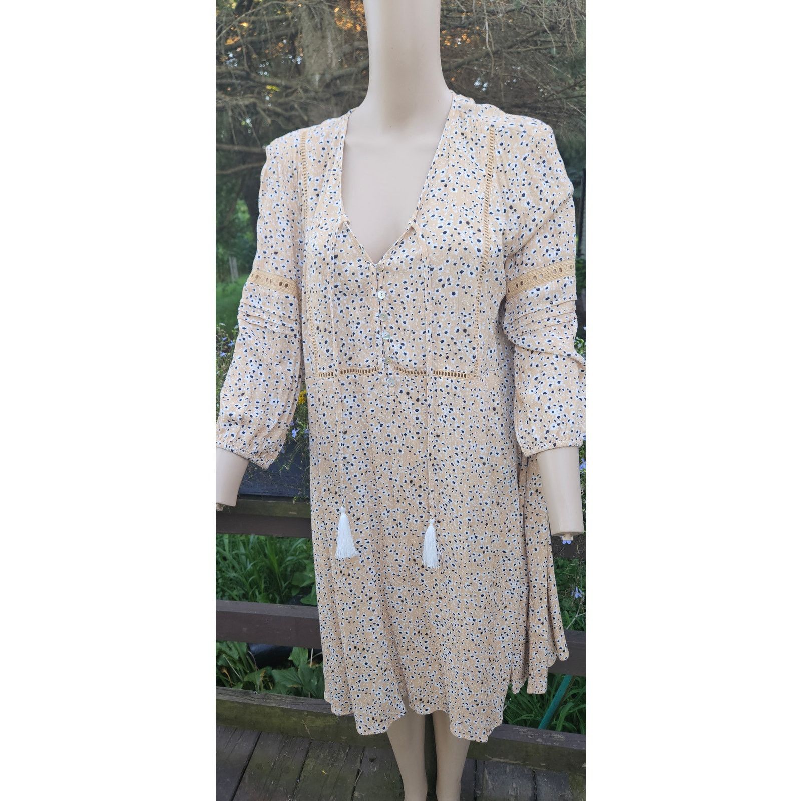 Tribal Streetwear Tribal 100% Rayon, 3/4 Sleeve Dress, Boho Dress. Maternity Size M / US 6-8 / IT 42-44 - 9 Thumbnail