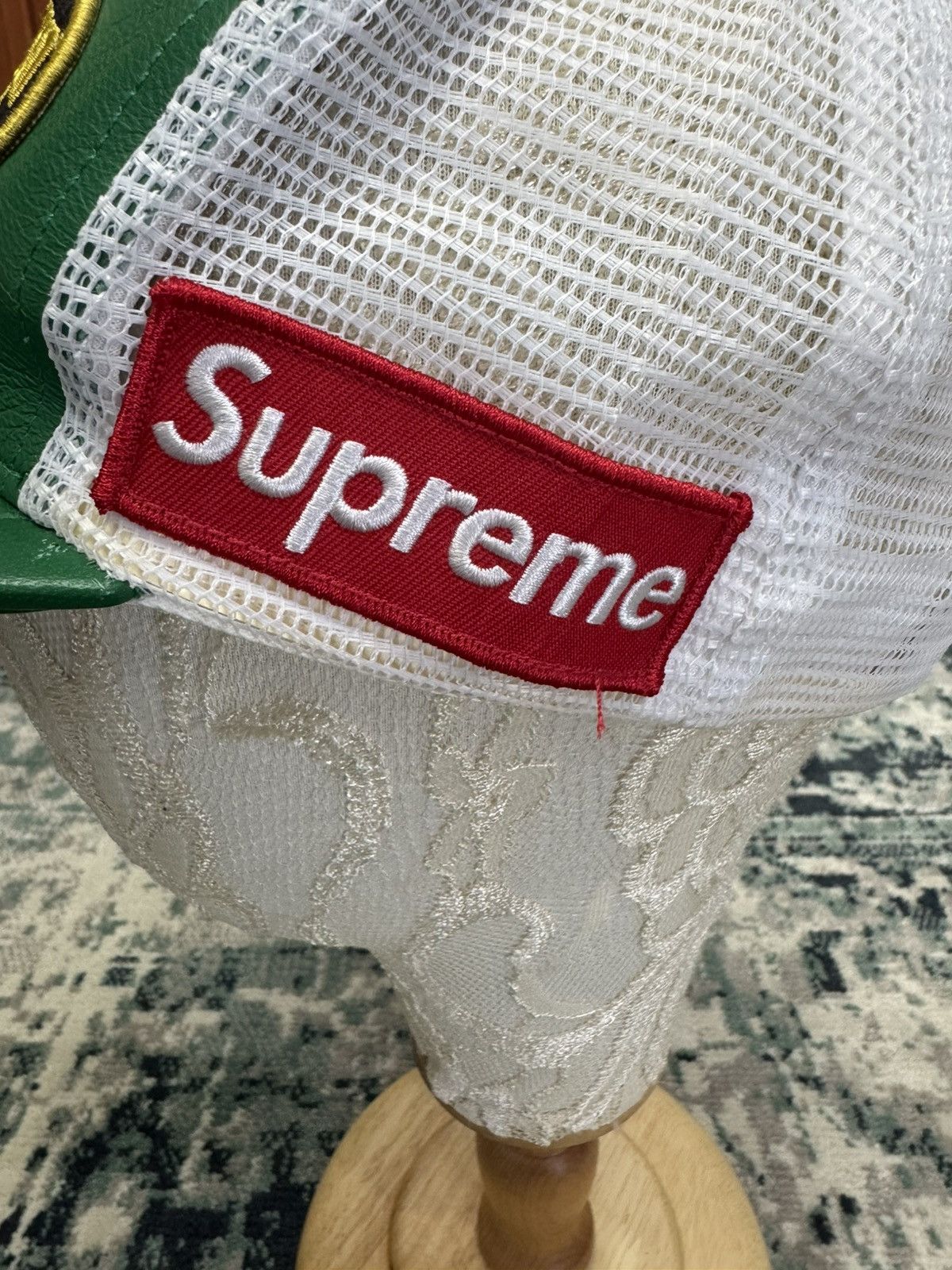 Supreme × Vanson Leathers 2020 SUPREME X VANSON LEATHERS LEATHER TRUCKER CAP HAT Size ONE SIZE - 6 Thumbnail