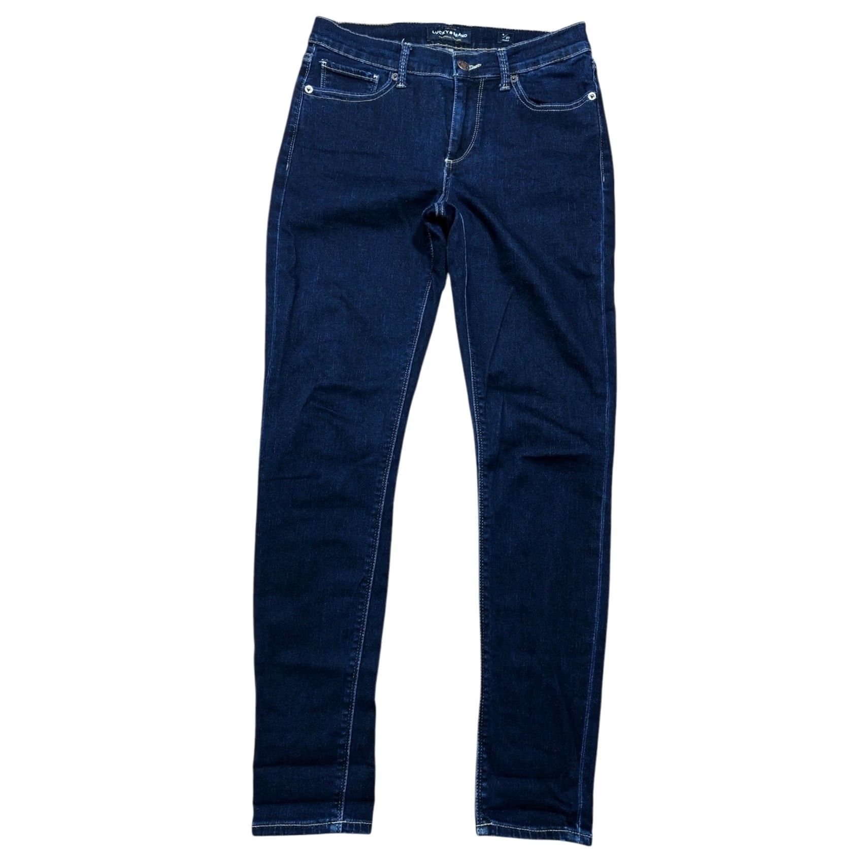 Lucky Brand Lucky Brand Brooke Legging Ankle Jeans Blue Medium Wash Womens 4/29 Inseam 29 in Regular Rise 9 in Zip 5-Pocket Denim Cotton Blend Size 27" / US 4 / IT 40 - 2 Thumbnail