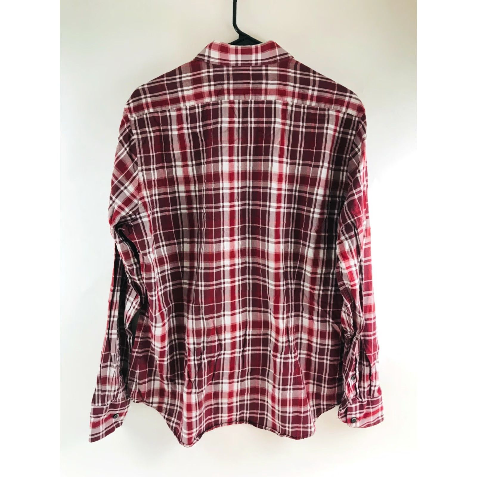 Express Express Shirt Men's L Red Plaid Button-Up Long Sleeve Size US L / EU 52-54 / 3 - 2 Thumbnail