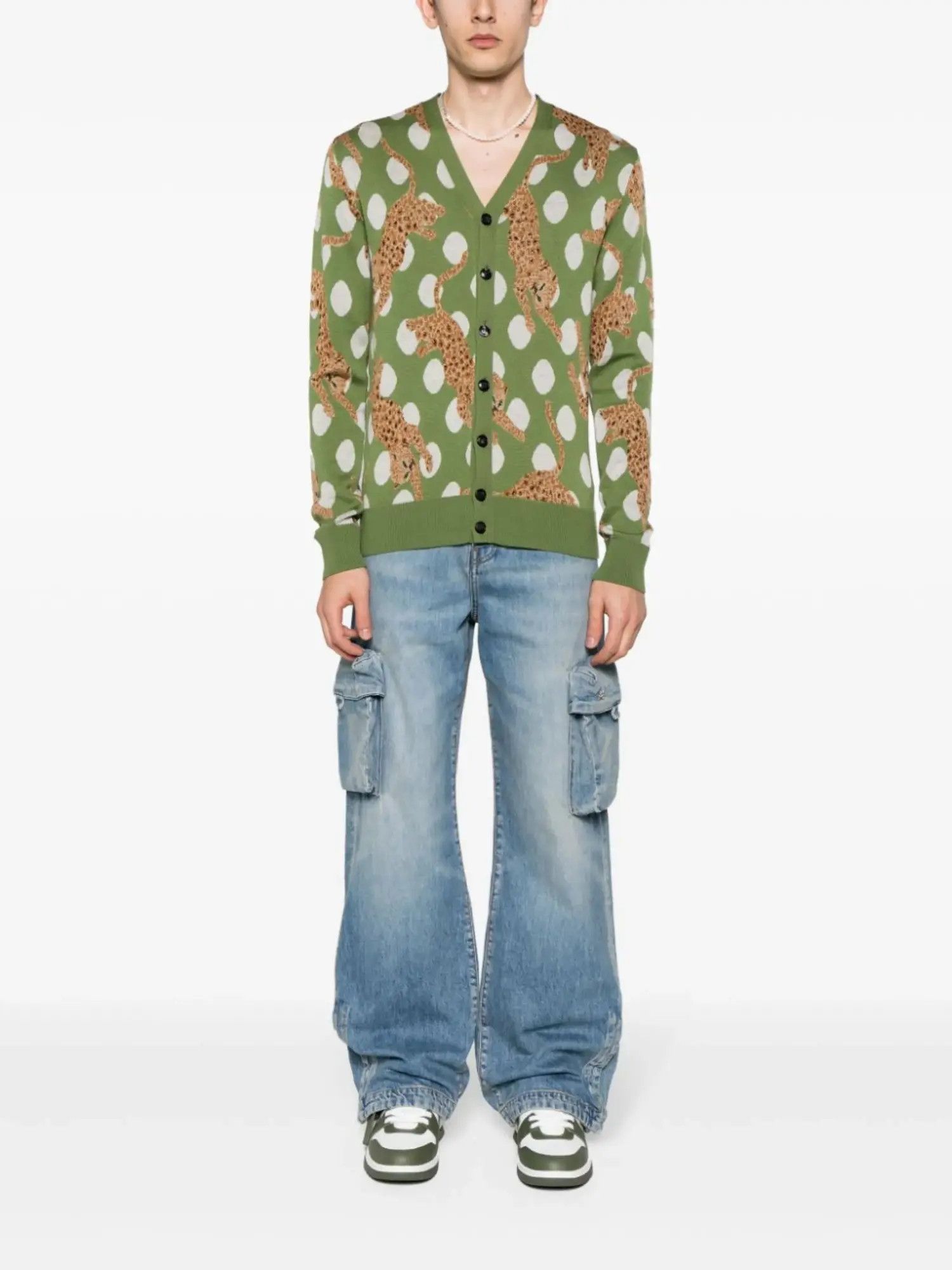 Amiri oc11z0225 M65 Baggy Cargo Jeans in Blue Size US 32 / EU 48 - 2 Thumbnail