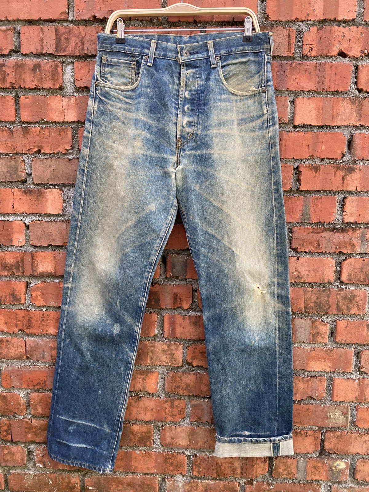 W33x34.5 Vintage levi's 701 redline big E distressed