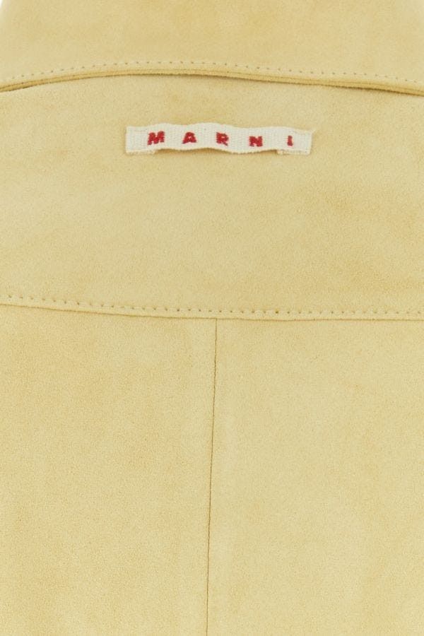 Marni o1w1db11125 Suede Shirt in Pastel Yellow Size US XL / EU 56 / 4 - 5 Thumbnail