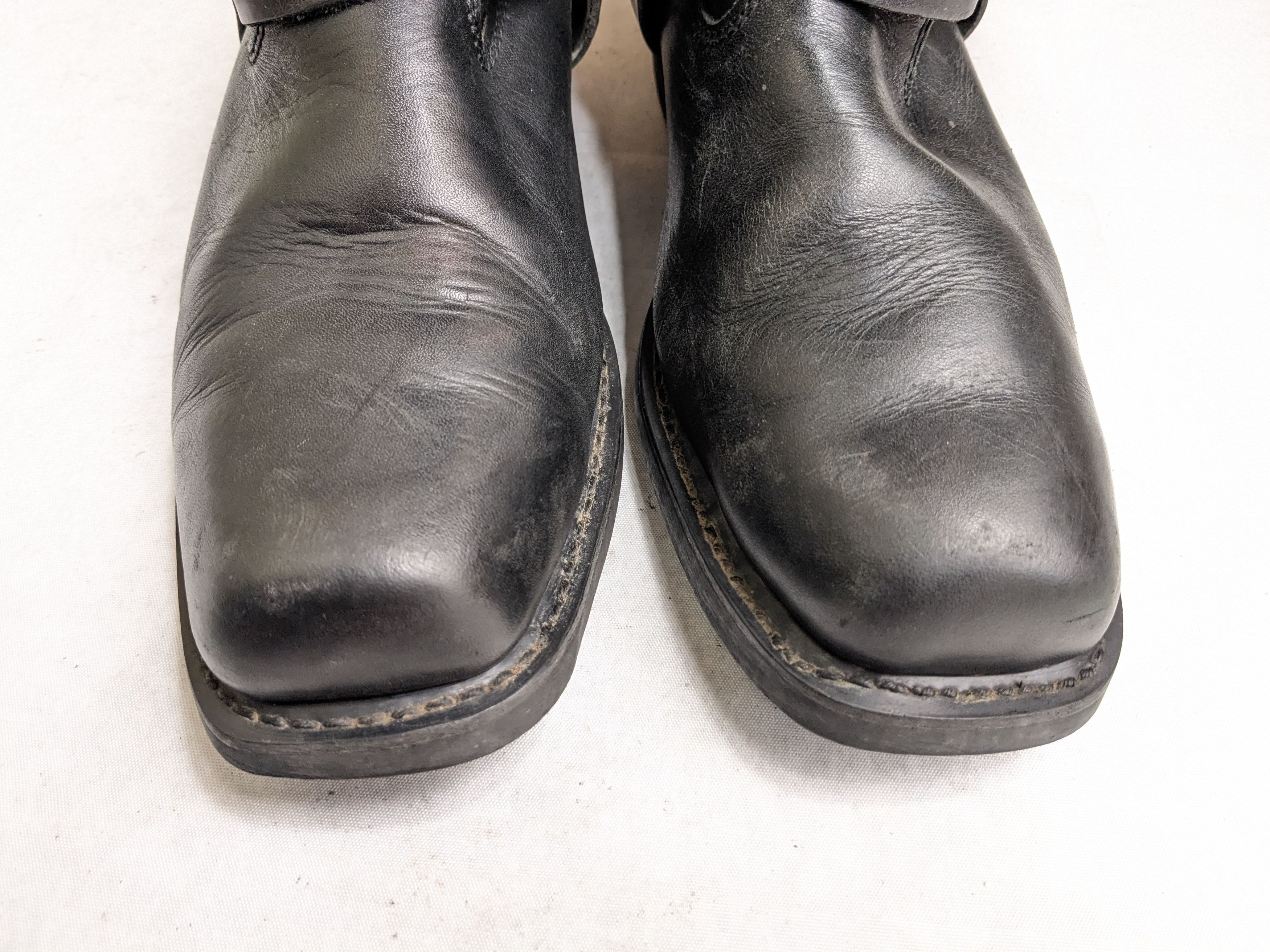 Genuine Leather Vintage Harness Boots Black Leather 11 Motorcycle Biker Size US 11 / EU 44 - 4 Thumbnail
