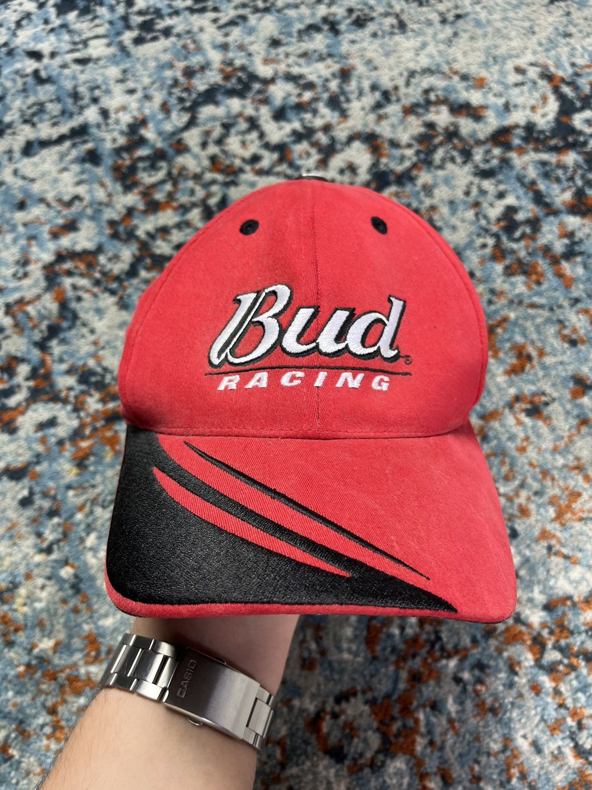 Budweiser × NASCAR × Vintage Vintage 00s Bud racing NASCAR velvet Budweiser hat cap Size ONE SIZE - 3 Thumbnail