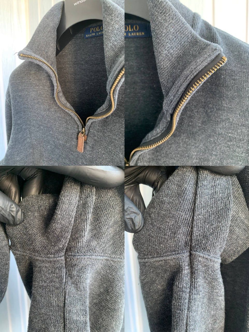 Polo Ralph Lauren Polo Ralph Lauren Grey Cotton 1/4 Zip Pullover Sweater Size US L / EU 52-54 / 3 - 18 Thumbnail