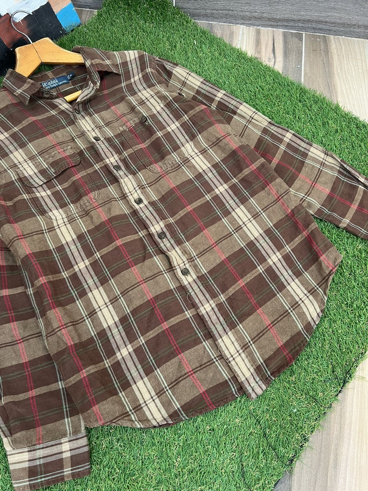 Vintage Polo Ralph Lauren American Plaid Checkered Button Up Shirt Size US M / EU 48-50 / 2 - 4 Thumbnail