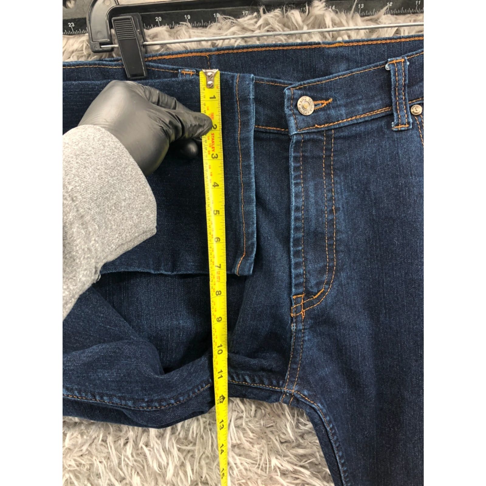 Vintage Max Climax Jeans 38 Mens Straight Mid Rise Dark Blue Wash Denim 5-Pocket Regular Fit Belt Loops Size US 38 / EU 54 - 4 Thumbnail