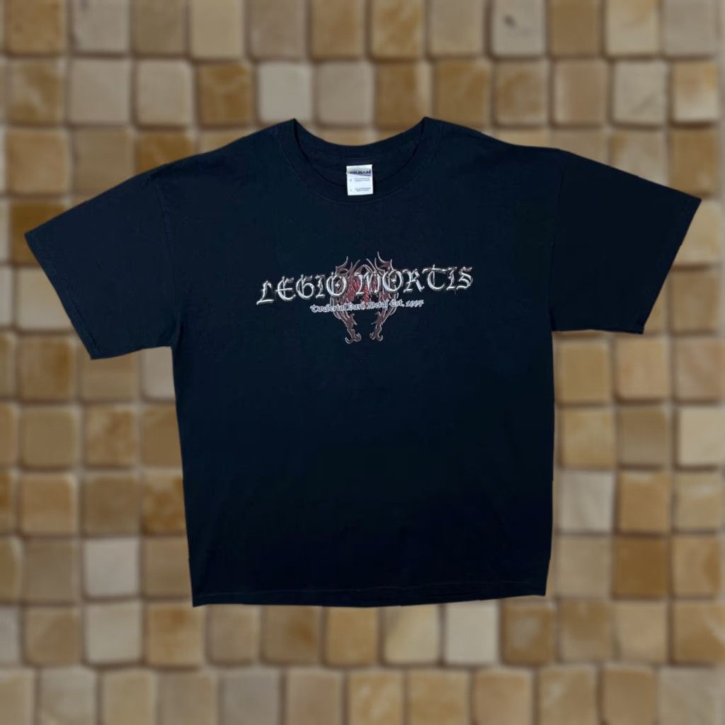 Gildan Legio Mortis Taubertal Dark Metal Satanic Black Heavy Metal Band T-Shirt Large Regular Cotton Gildan Men Black Graphic Print Front Back Size US L / EU 52-54 / 3 - 1 Thumbnail