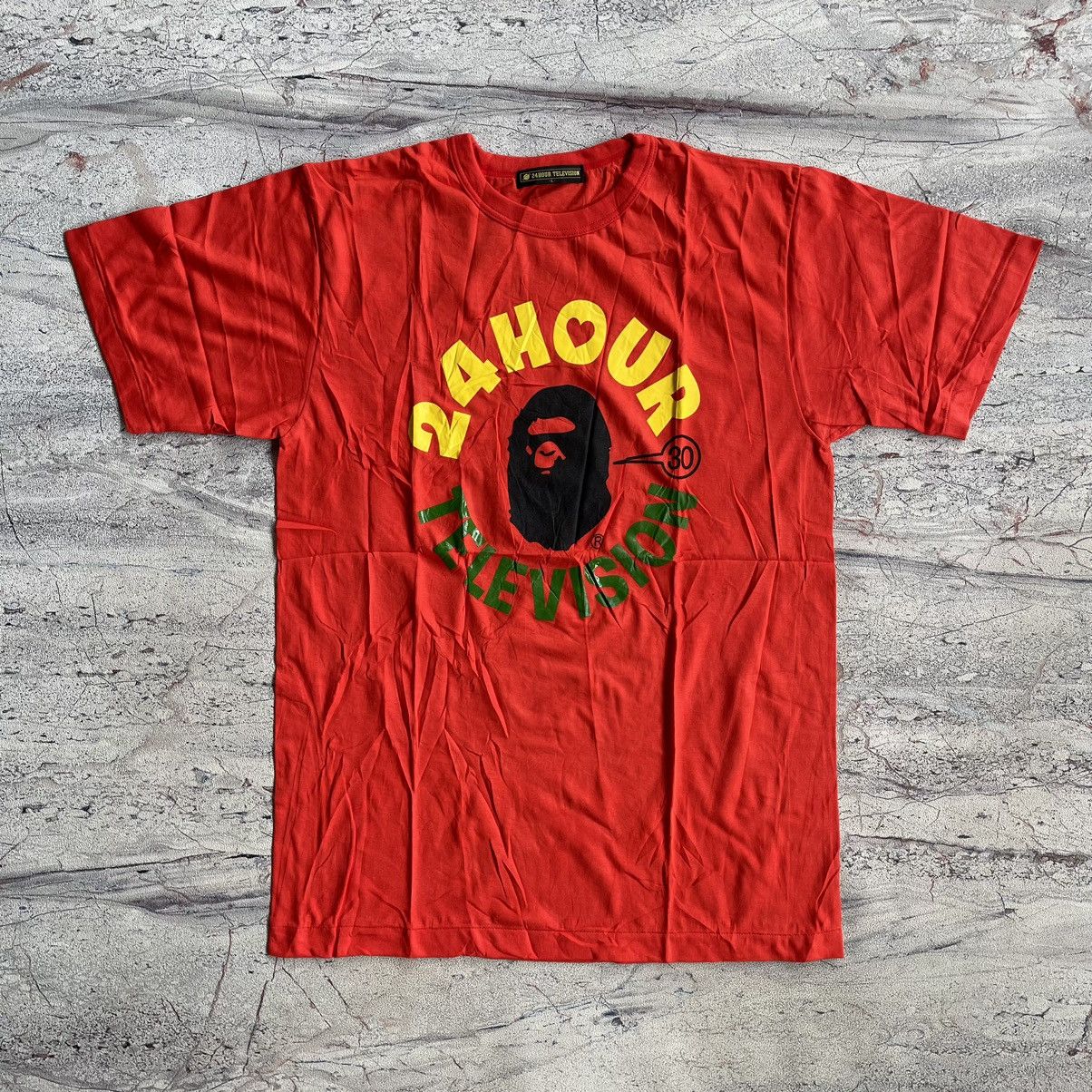 Japanese Brand DS SET OF 2 Bape 24 hour television “ orange L yellow S “ Size US L / EU 52-54 / 3 - 3 Thumbnail