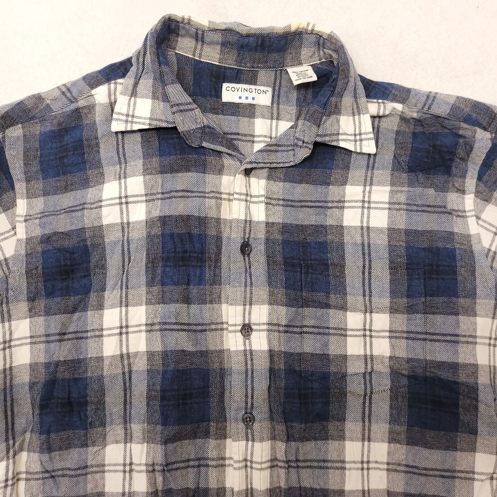 Covington Covington Tartan Flannel Button Shirt Mens Size L Gray Blue Size US L / EU 52-54 / 3 - 1 Thumbnail