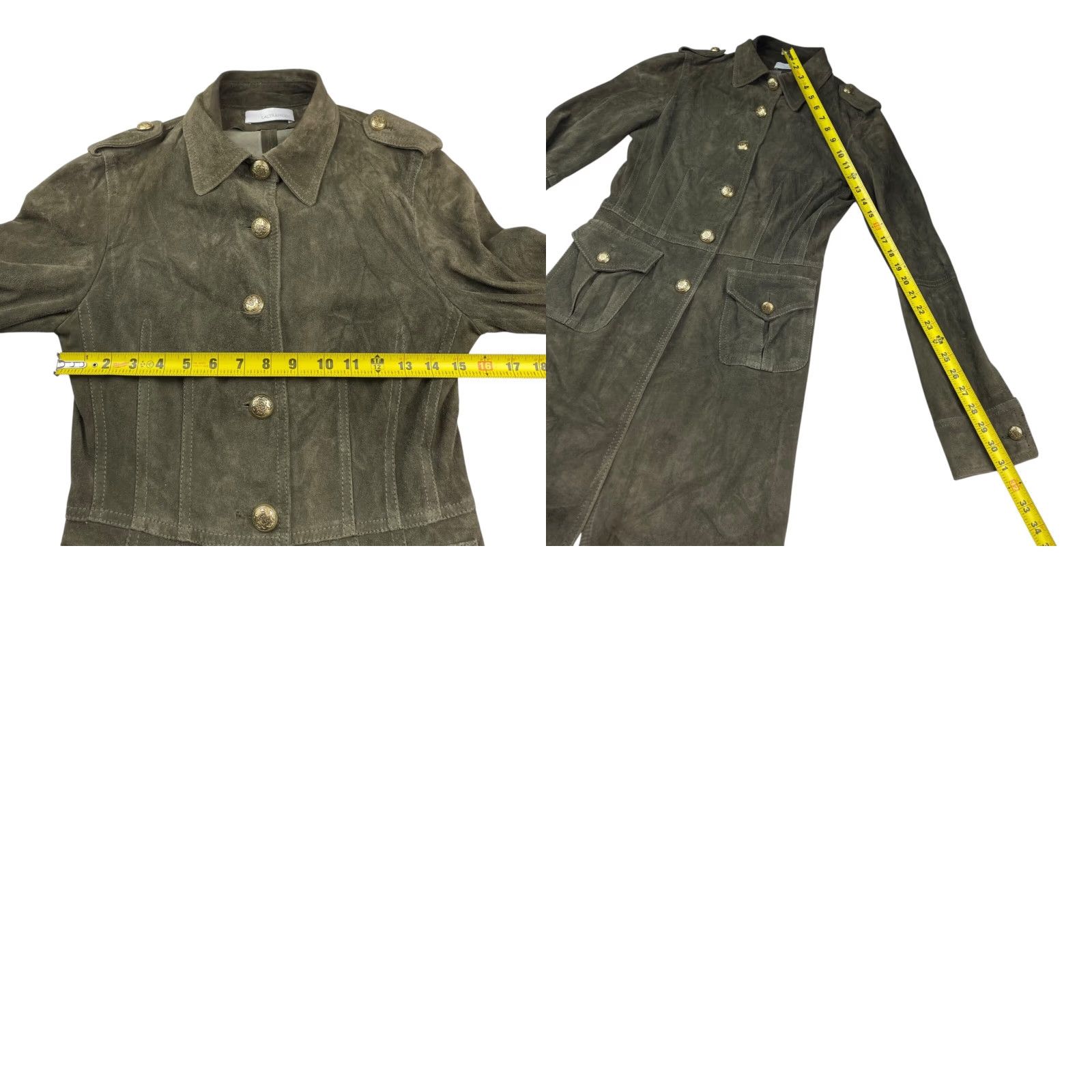Vintage Laltramoda Women's Suede Leather Duster Jacket Green Italy Size 42 IT) Size M / US 6-8 / IT 42-44 - 8 Thumbnail