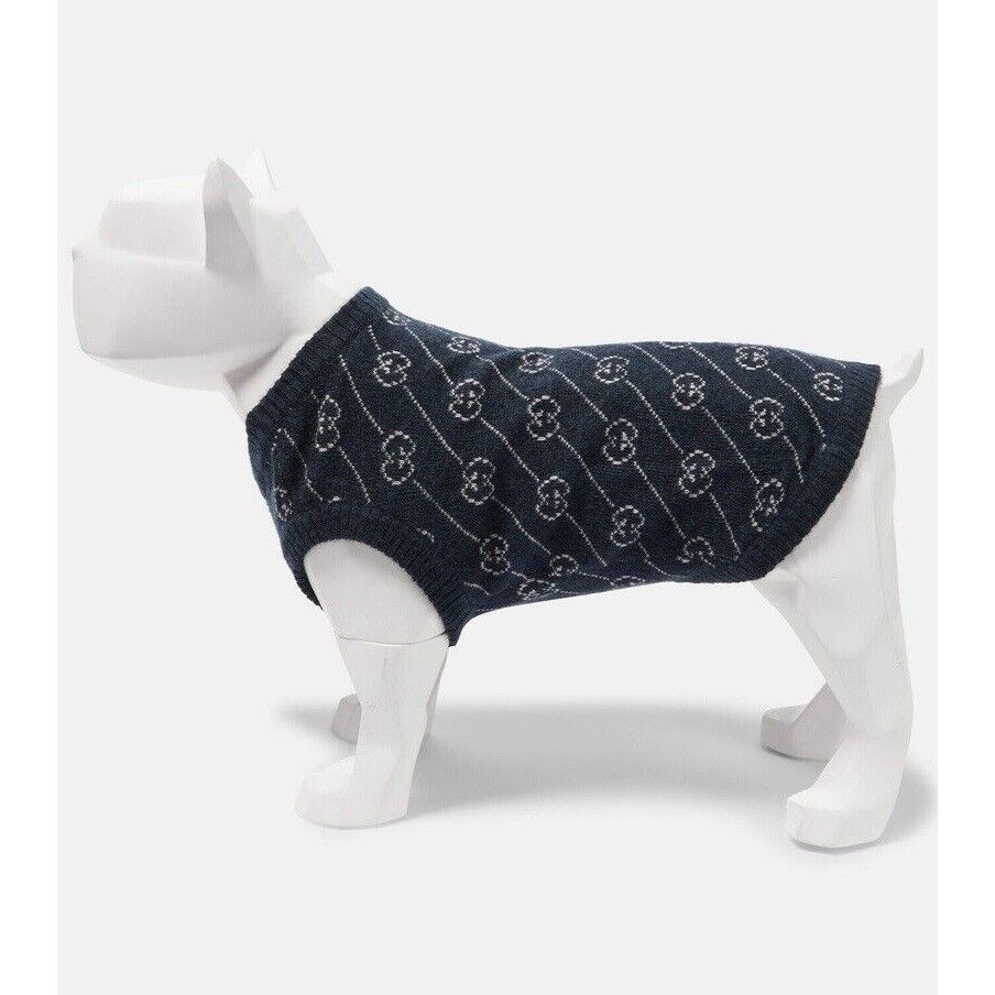 Gucci New Authentic Gucci GG Logo Dog Wool Sweater Vest Blue Size Size S / US 4 / IT 40 - 2 Thumbnail