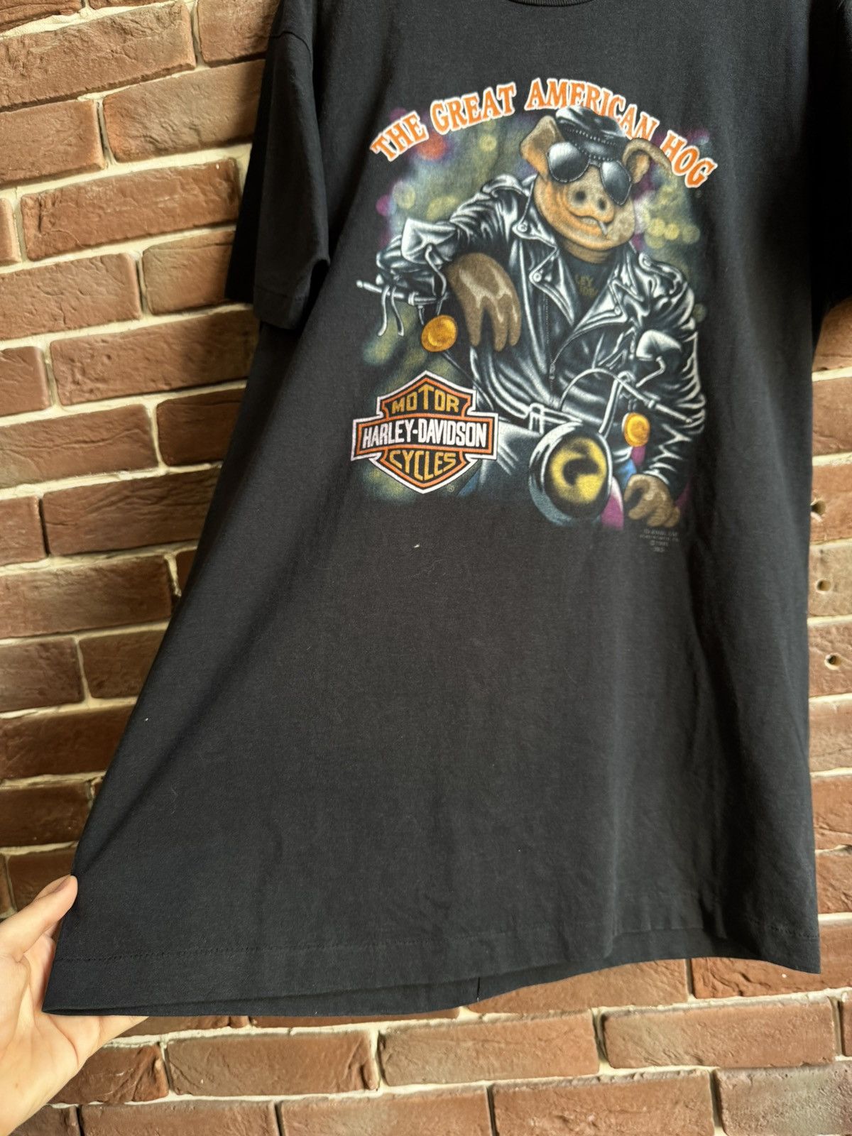 Harley Davidson Vintage 1991 3d emblem the great American hog Harley tee 90s Size US XL / EU 56 / 4 - 2 Thumbnail