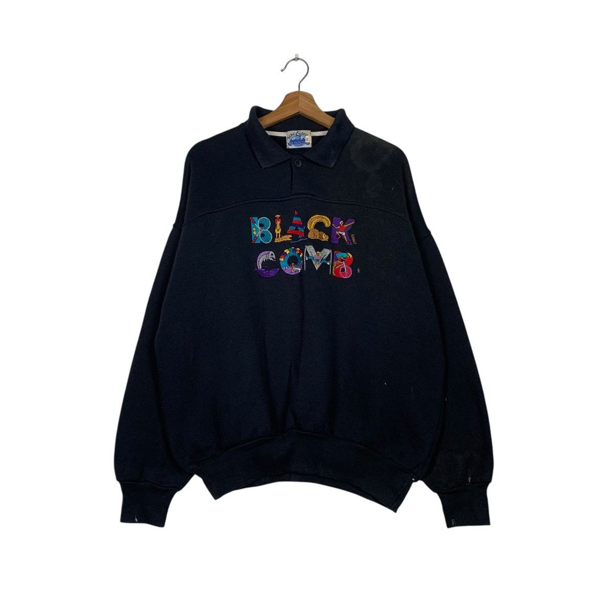 Berg & Berg Vintage Berg & Berg Black Comb Polo Sweater Size US L / EU 52-54 / 3 - 1 Thumbnail