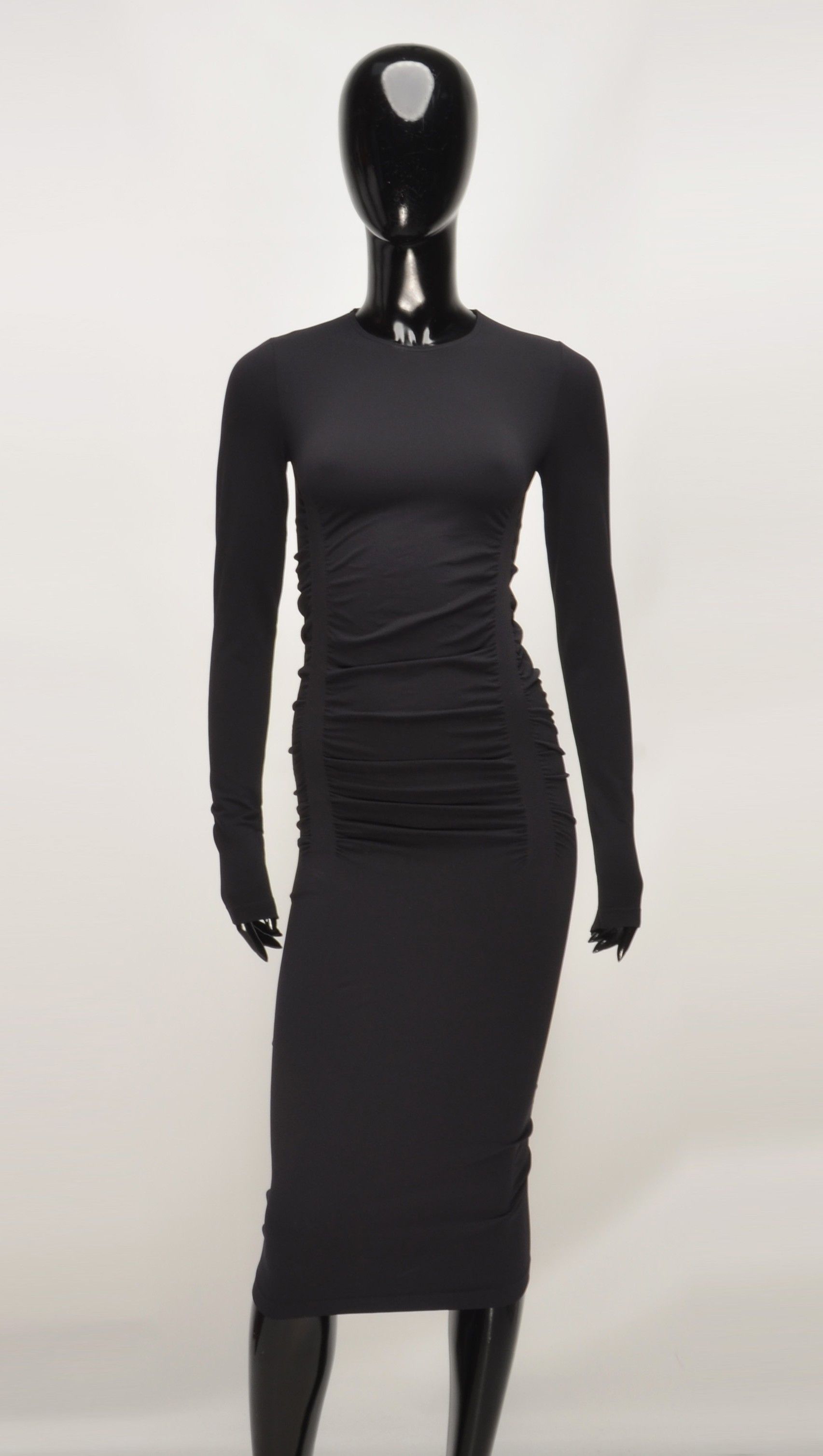 Wolford Wolford Stretch Bodycon Ruched Long Sleeve Minimalist Dress Size XS / US 0-2 / IT 36-38 - 1 Thumbnail
