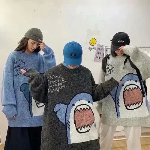 Round Neck Shark Sweater