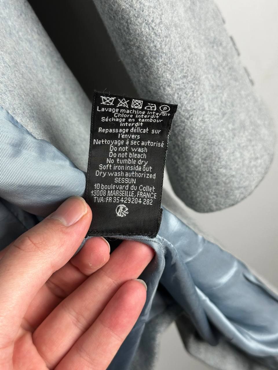 Japanese Brand Luxury Sessun Sky Blue Wool Womans Coat Size XS / US 0-2 / IT 36-38 - 14 Thumbnail