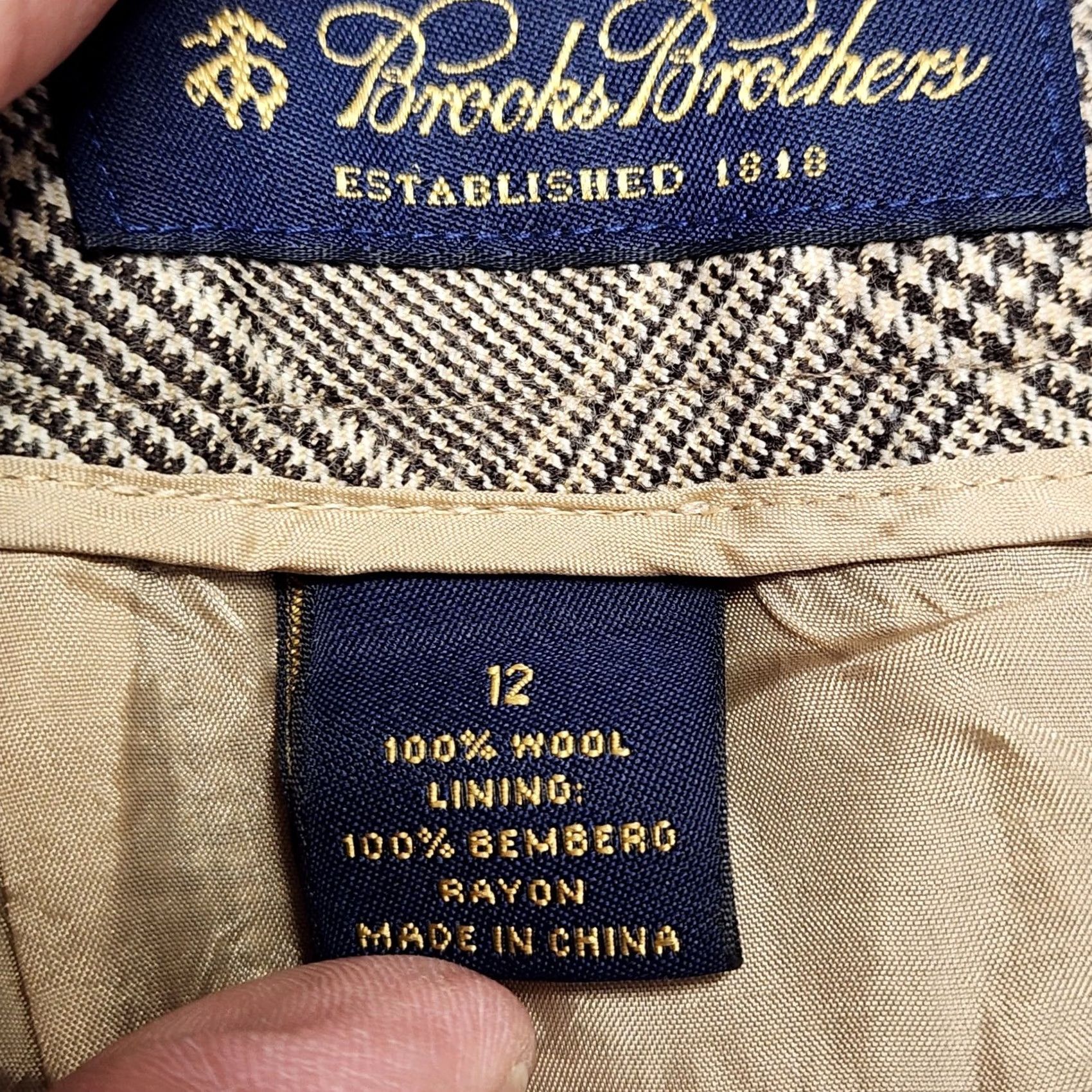 Brooks Brothers Brooks Brothers Wool Pants Womens 12 Grey Glen Plaid Business Office Career Chino Regular Womens Size 34" / US 12 / IT 48 - 4 Thumbnail