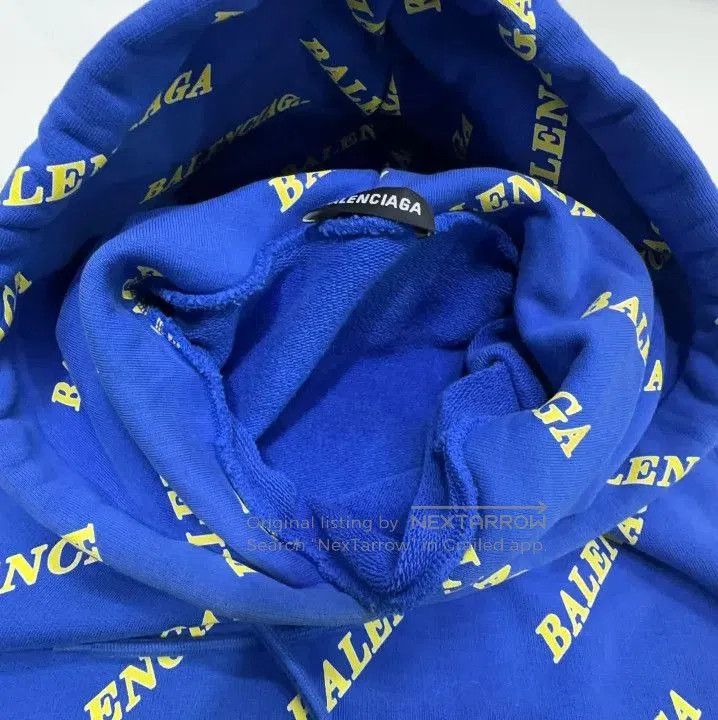 Balenciaga Balenciaga Blue Logo Hooded Sweatshirt. Size US XS / EU 42 / 0 - 2 Thumbnail