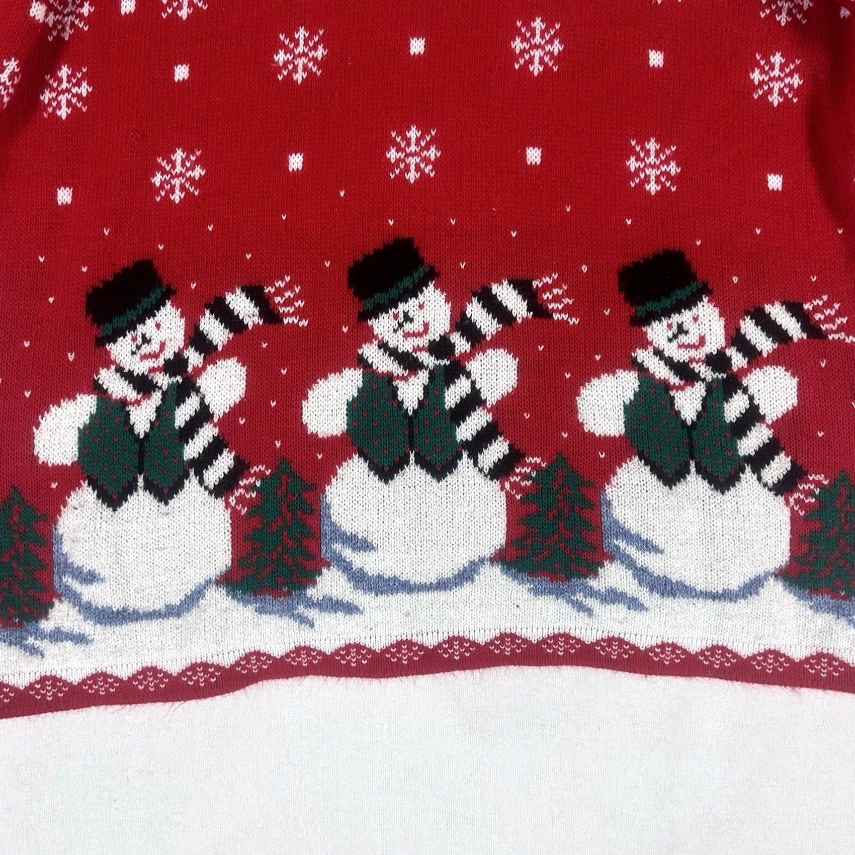 ESPIRIT VTG Ugly Christmas Sweater Womens 1X Red Snowman 80's 90's Holiday Spirit Casual Knit Pullover Graphic Print Size XL / US 12-14 / IT 48-50 - 5 Thumbnail