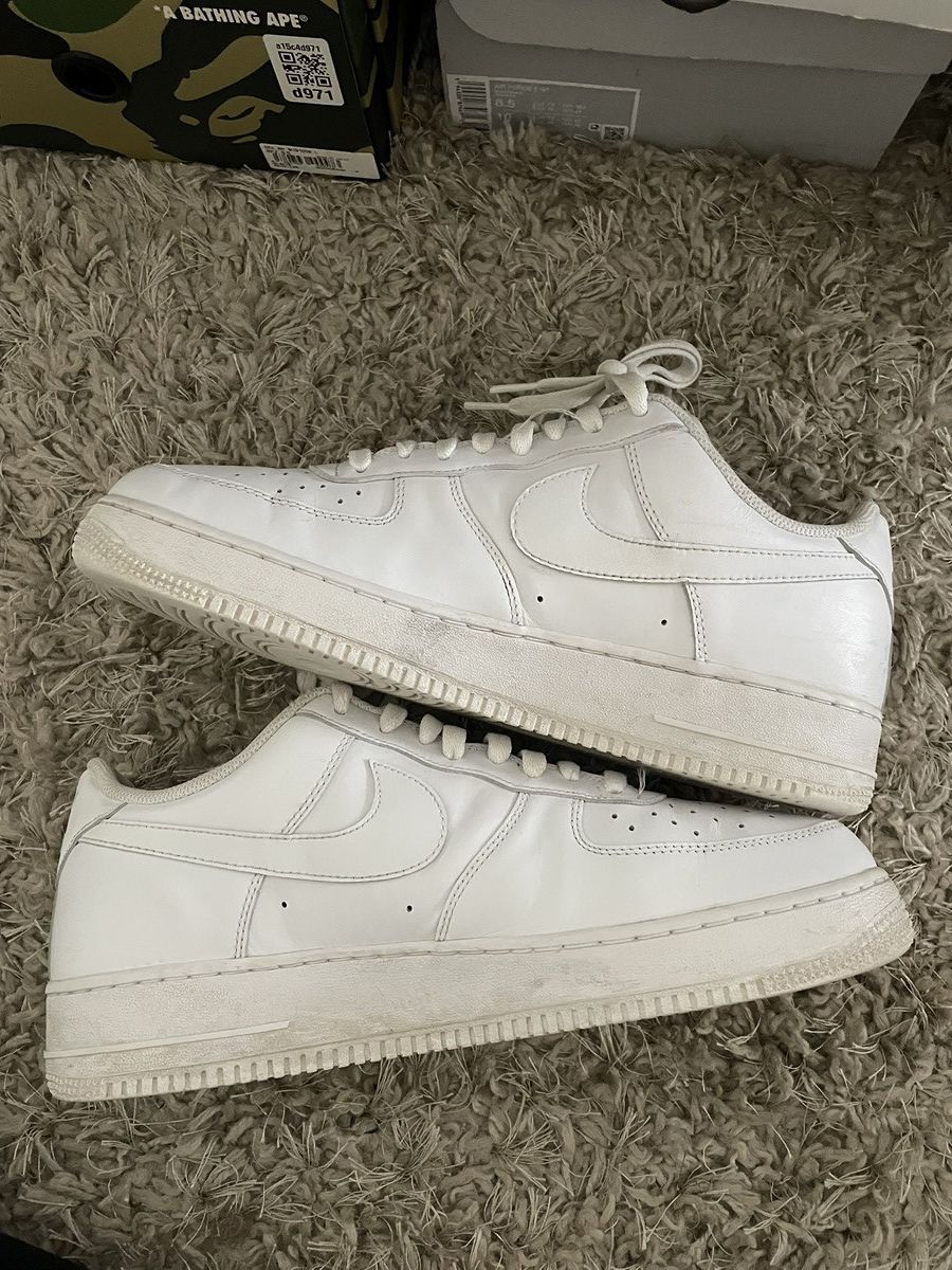 Nike Nike Air Force 1 Triple White Size US 12 / EU 45 - 3 Thumbnail