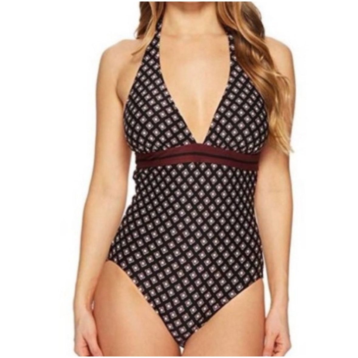 Kate Spade Kate Spade Women's One Piece Halter Top Swimsuit XL Blue Size ONE SIZE - 1 Thumbnail