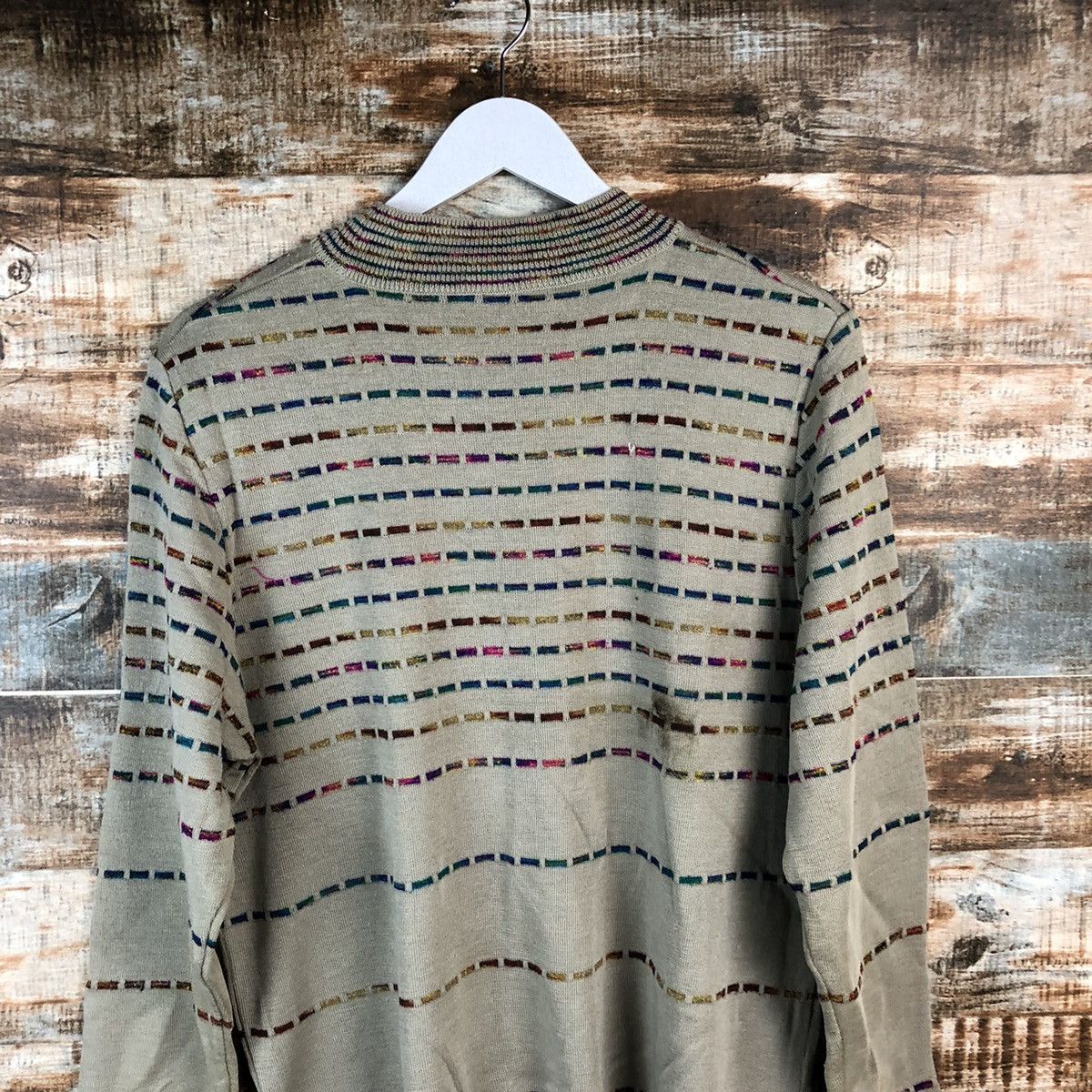 Homespun Knitwear × Japanese Brand DL Japanese Brand stripe Brown Knitwear #C438 Size US S / EU 44-46 / 1 - 12 Thumbnail