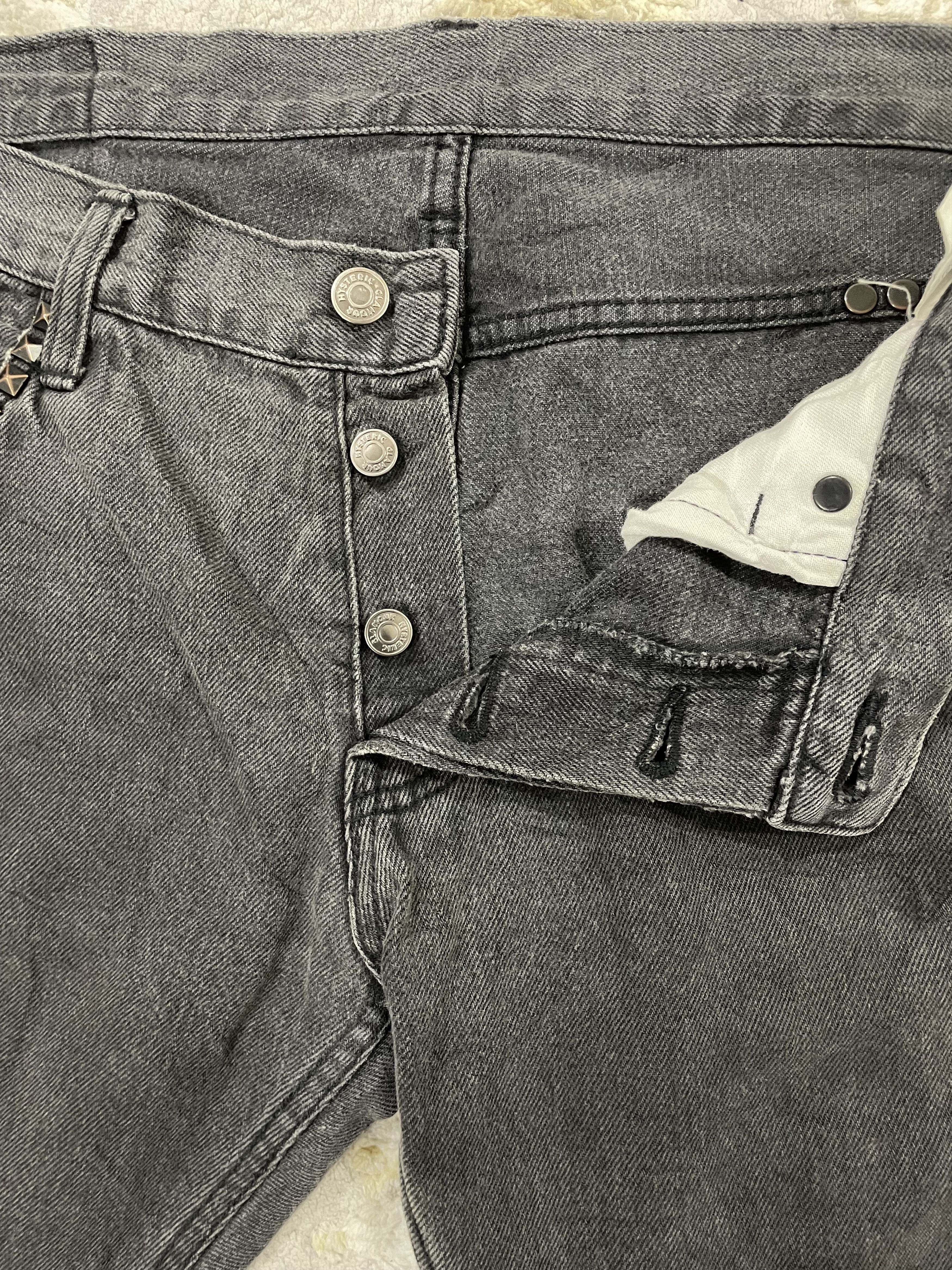 Hysteric Glamour Thee Hysteric XXX Black Washed Studded Jeans Size US 30 / EU 46 - 8 Thumbnail