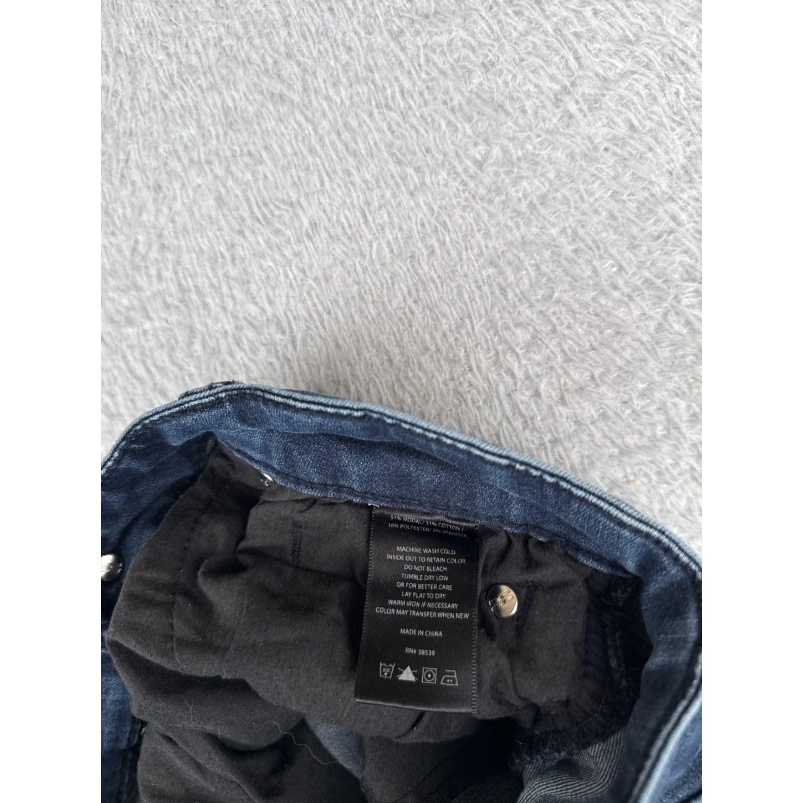 Vintage KUT from the Kloth Jeans Women's 10 Blue Denim Mid Rise Boot 30x28 Regular Stretch Distressed Embroidered Logo Size 27" / US 4 / IT 40 - 7 Thumbnail