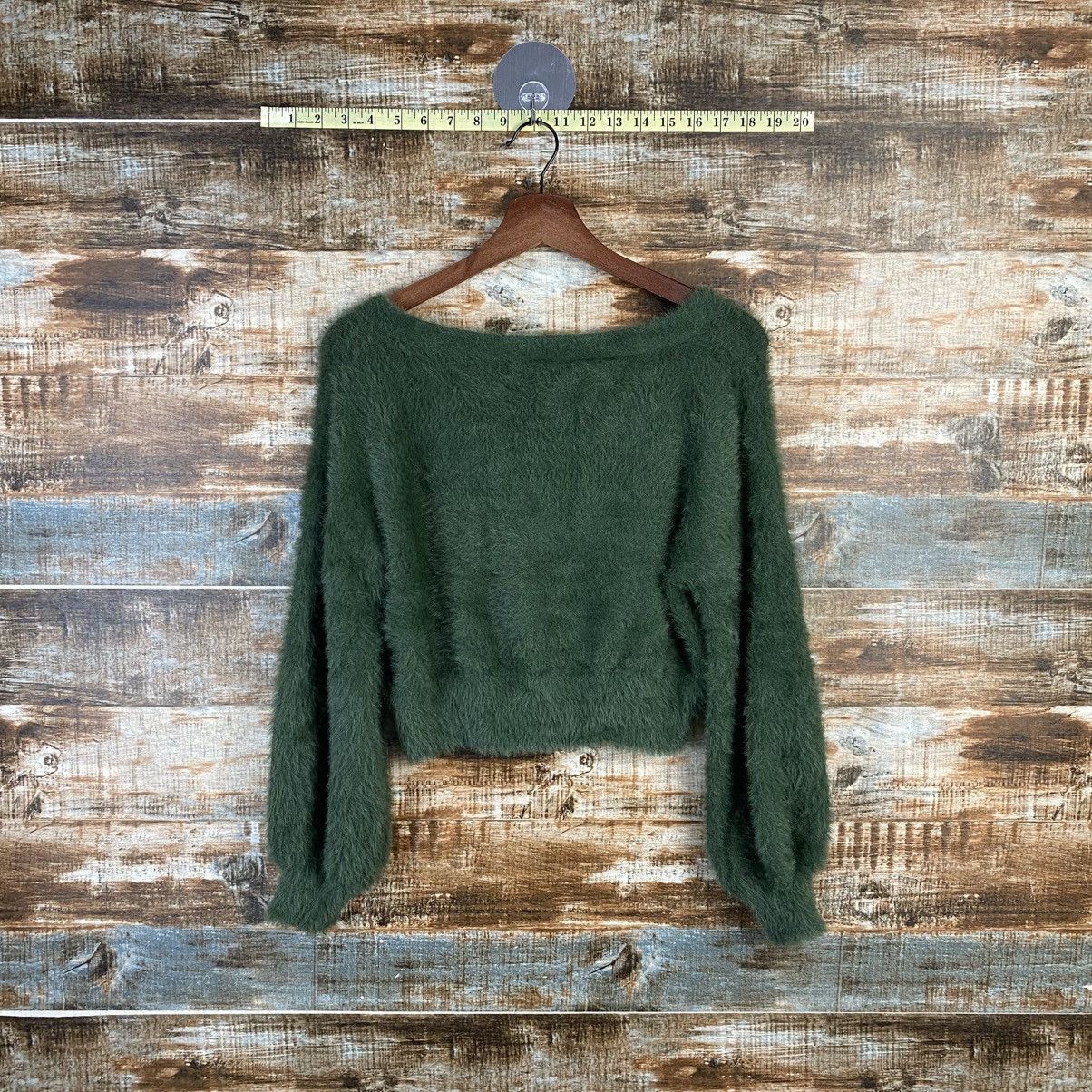 Homespun Knitwear × Japanese Brand DL Dazzlin Cardigan fur shaggy crop top Knitwear #C1113 Size XS / US 0-2 / IT 36-38 - 12 Thumbnail