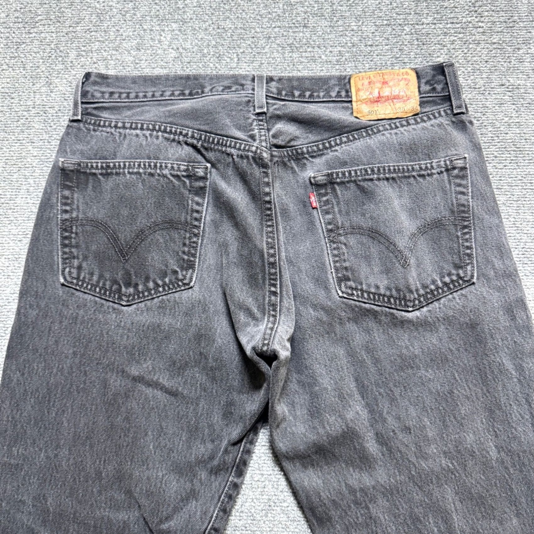 Levi's VINTAGE Levi's 501 Jeans Straight Black Men 36x34 Distressed Button Fly Paper Tag - 90s Style Mens Size US 36 / EU 52 - 2 Thumbnail