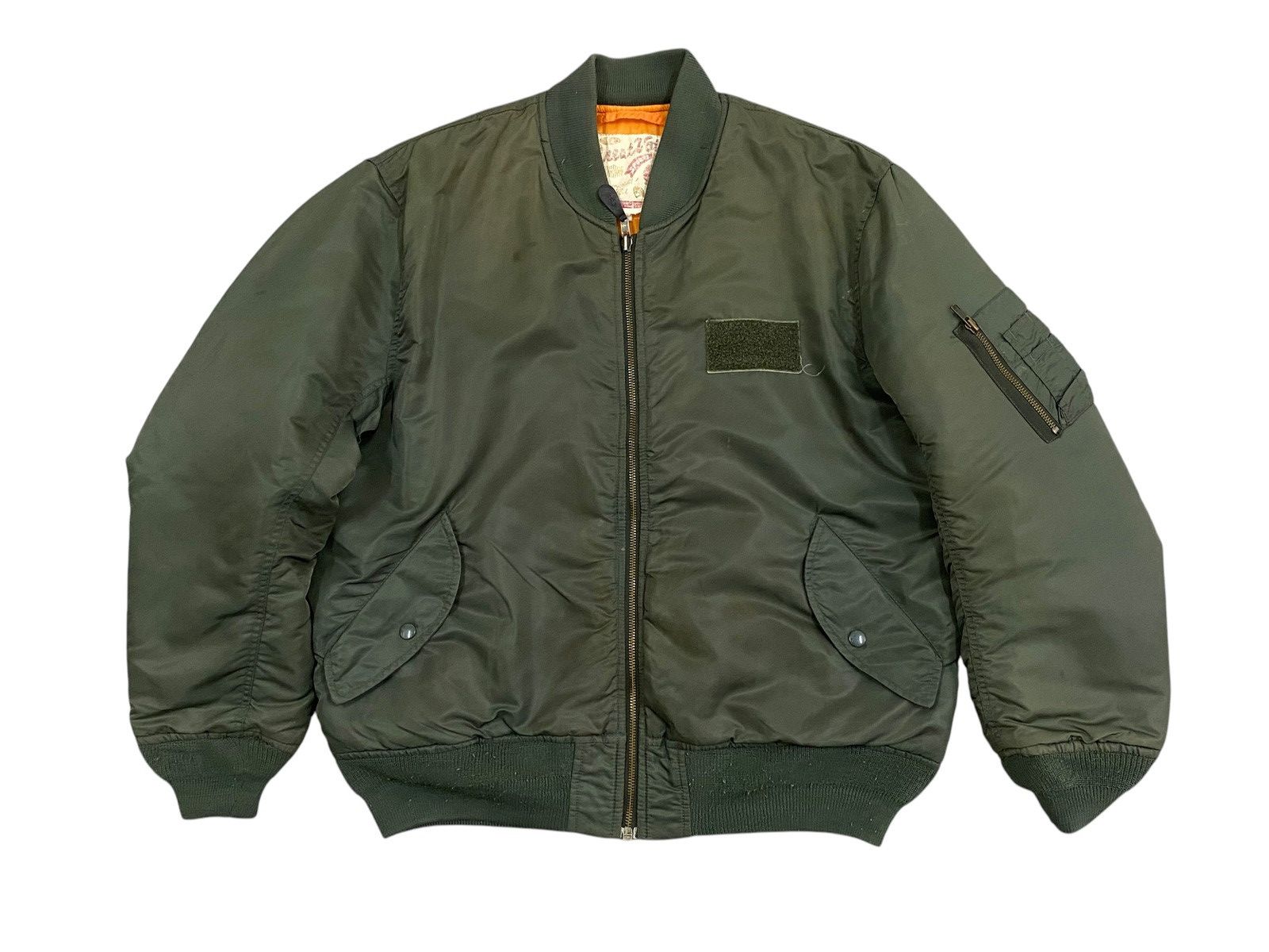Vintage Vintage Military Style MA-1 Bomber Jacket – Olive Green Size US L / EU 52-54 / 3 - 1 Thumbnail