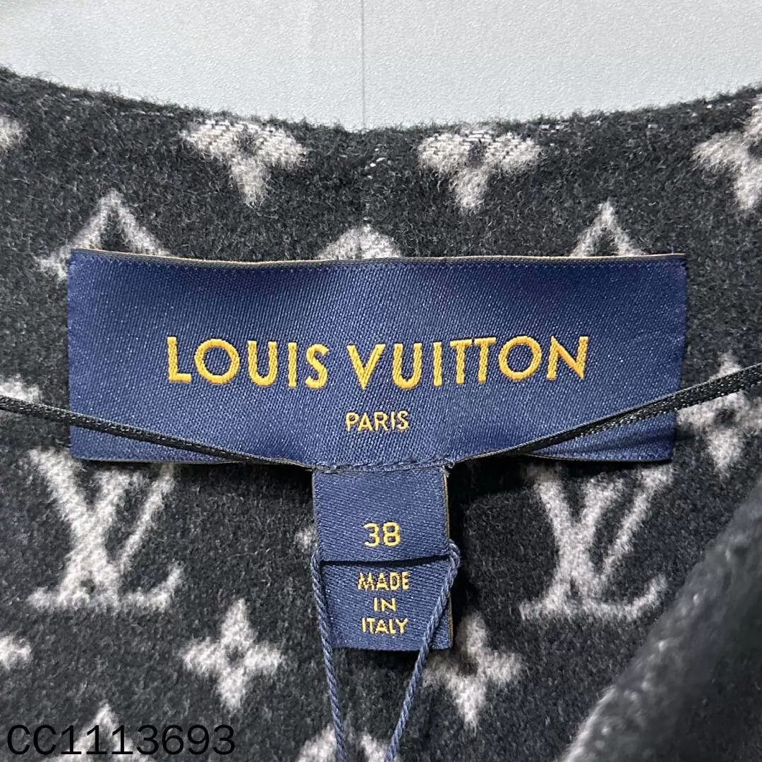 Louis Vuitton LV black monogram all over print overcoat 38 Size S / US 4 / IT 40 - 7 Thumbnail