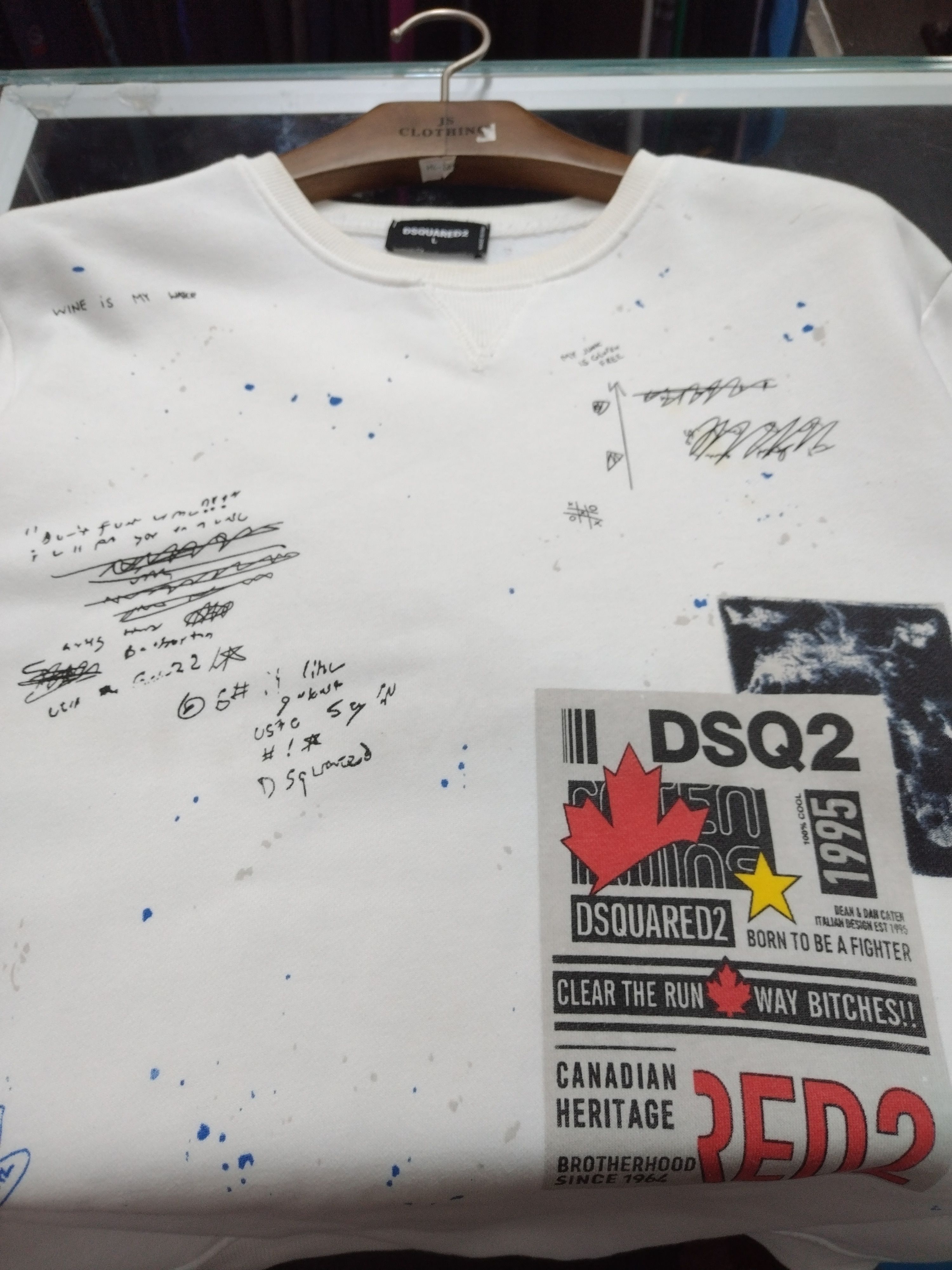 Dsquared2 × If Six Was Nine RARE DESIGN DSQUARED2 GRAFFITI SWEATSHIRT Size US L / EU 52-54 / 3 - 8 Thumbnail