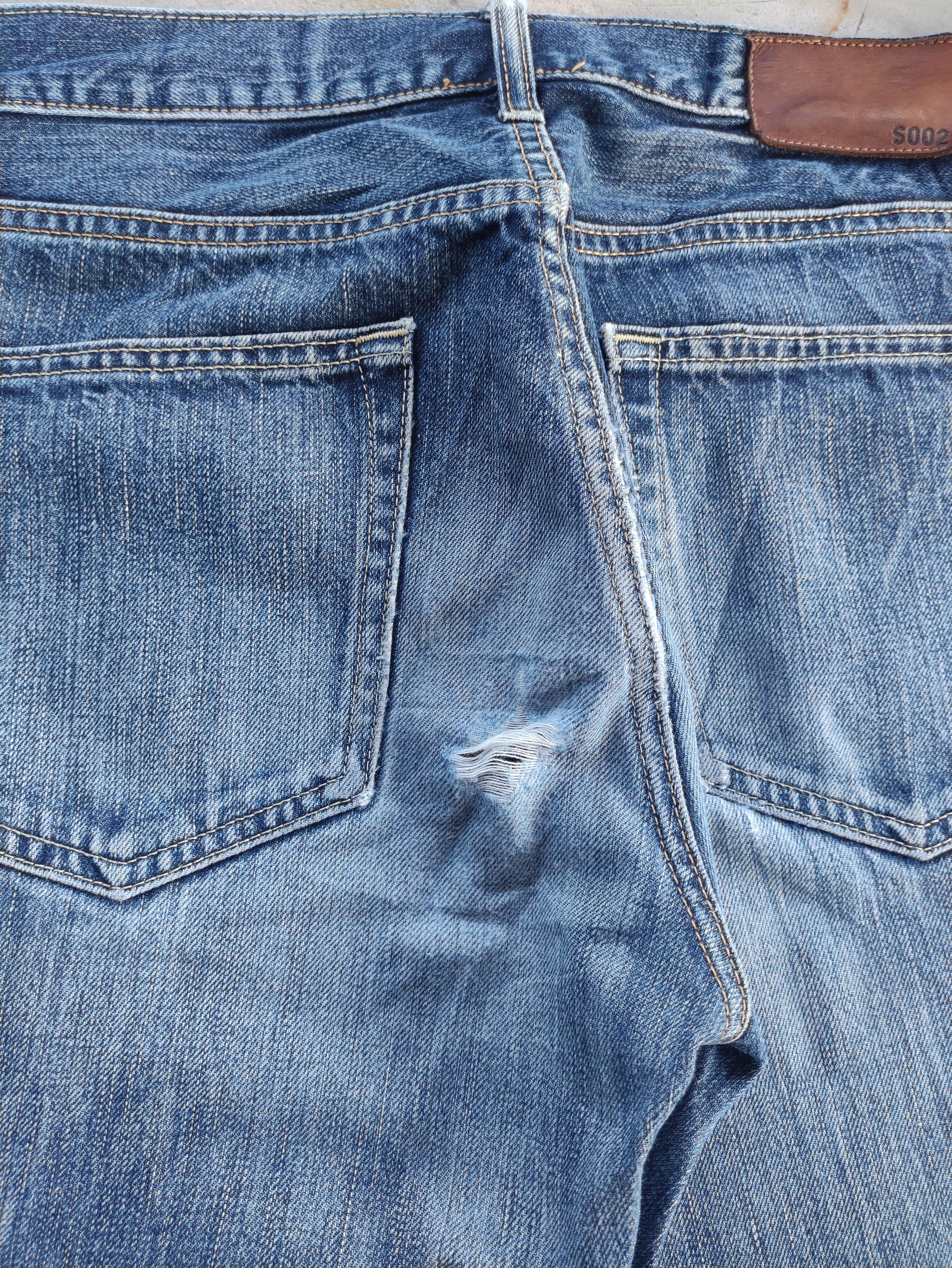 Japanese Brand Vintage japanese Jean Distressed Faded Denim Pants Size US 33 - 12 Thumbnail