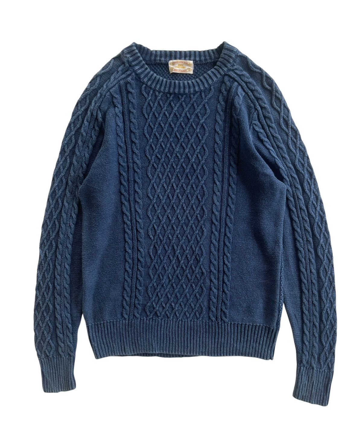 Vintage Joey Factory Cable Knit Indigo Jumper Sweater Size US S / EU 44-46 / 1 - 1 Thumbnail