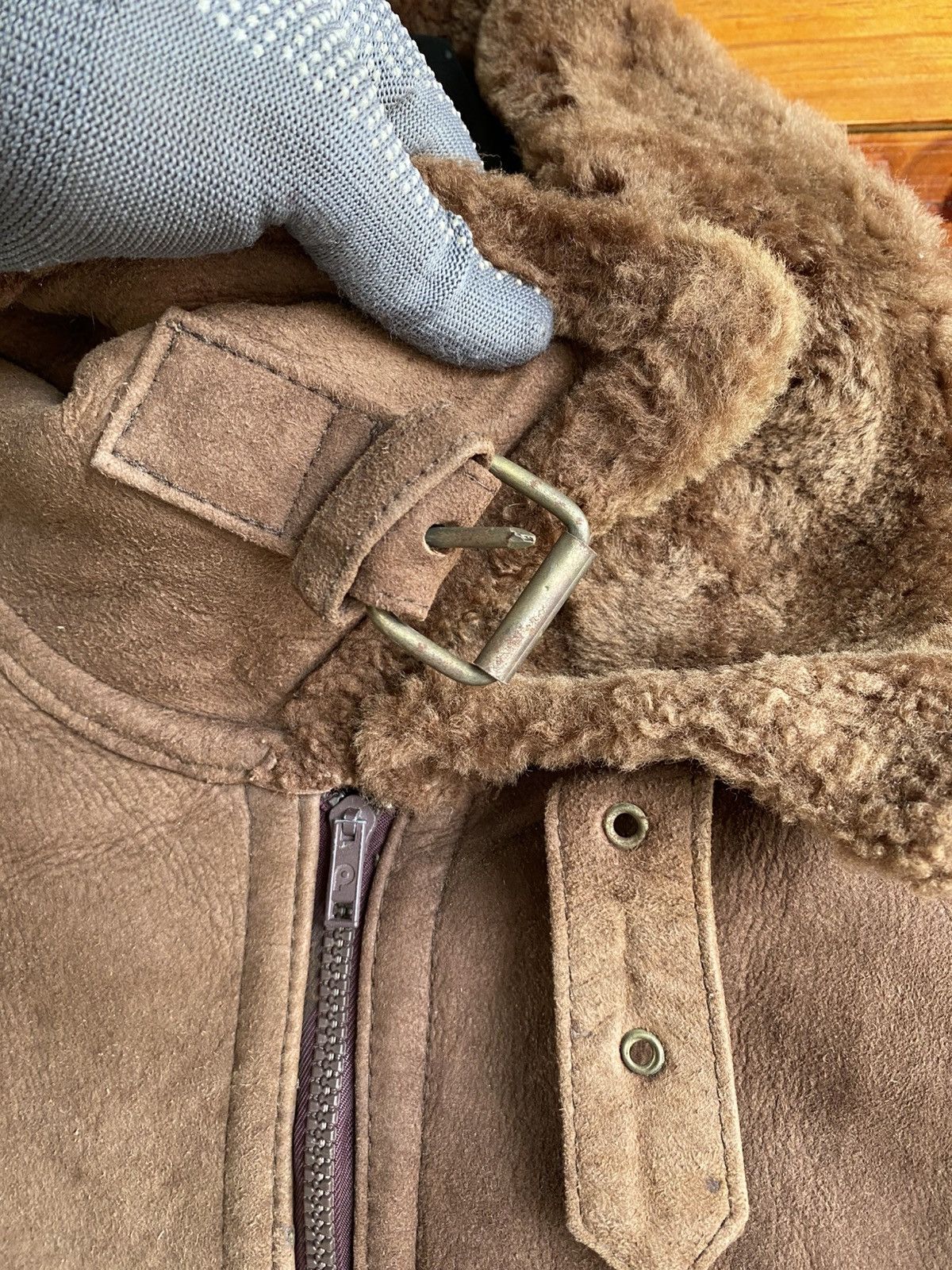 Vintage Vintage NEWS 1985 Shearling Aviator Jacket Brown Faux Suede Size US M / EU 48-50 / 2 - 9 Thumbnail