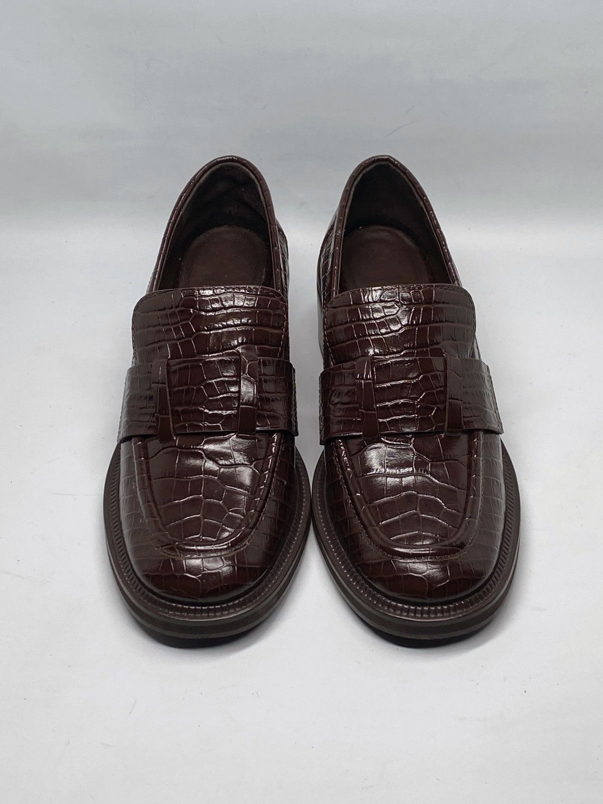 Jimmy Choo Jimmy Choo Tylor 60MM Embossed Leather Loafers size 37.5 Size US 7.5 / IT 37.5 - 3 Thumbnail