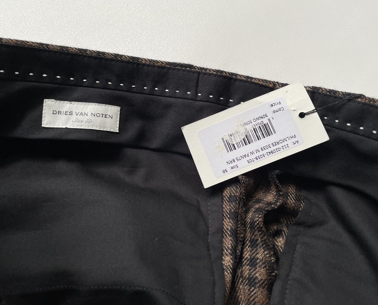 Dries Van Noten A/W 22 Brown Check Wool Trousers Size US 34 / EU 50 - 4 Thumbnail