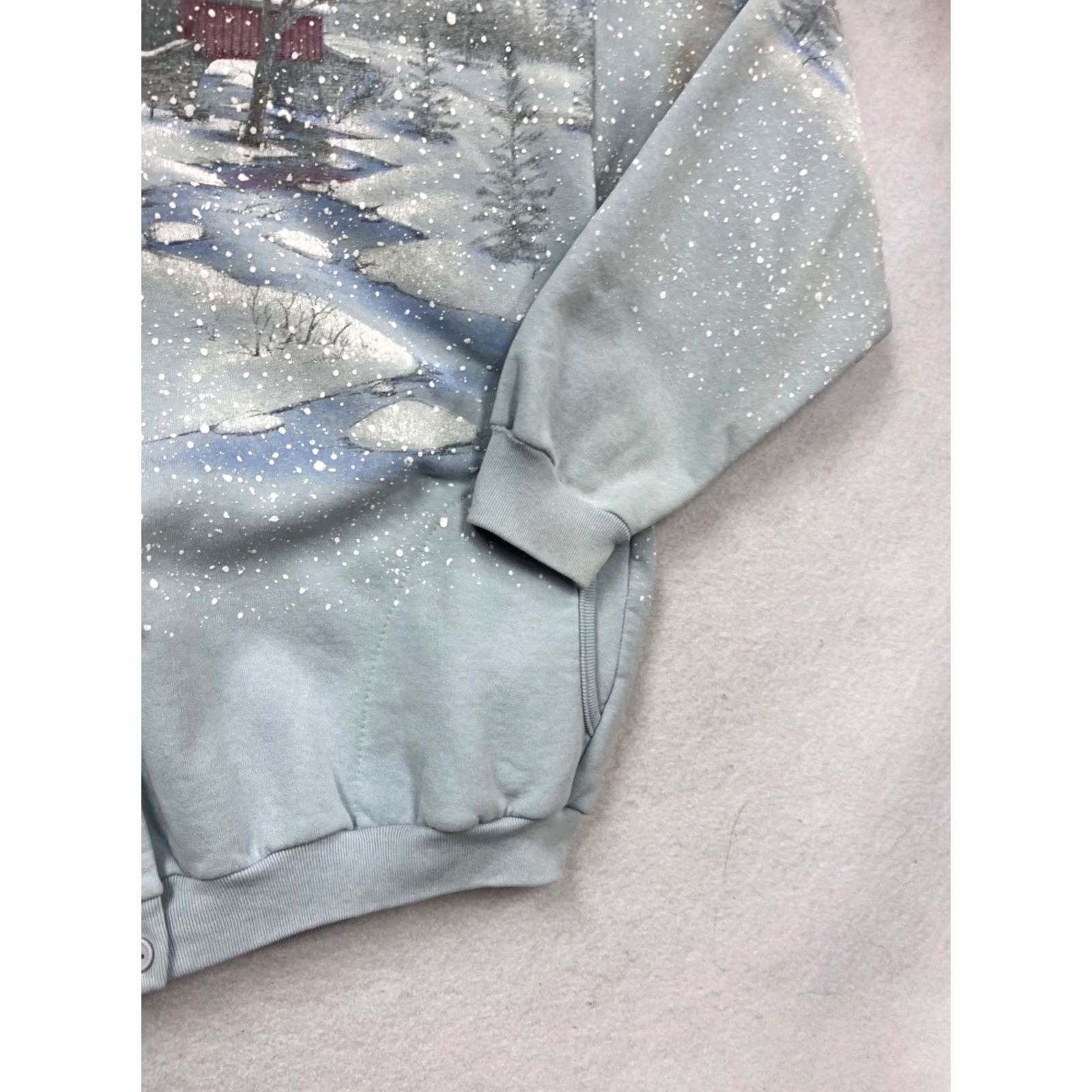 Vintage VINTAGE Artisans Cardigan Sweatshirt Womens L Gray Painted Winter Scene Button-Front Size L / US 10 / IT 46 - 6 Thumbnail
